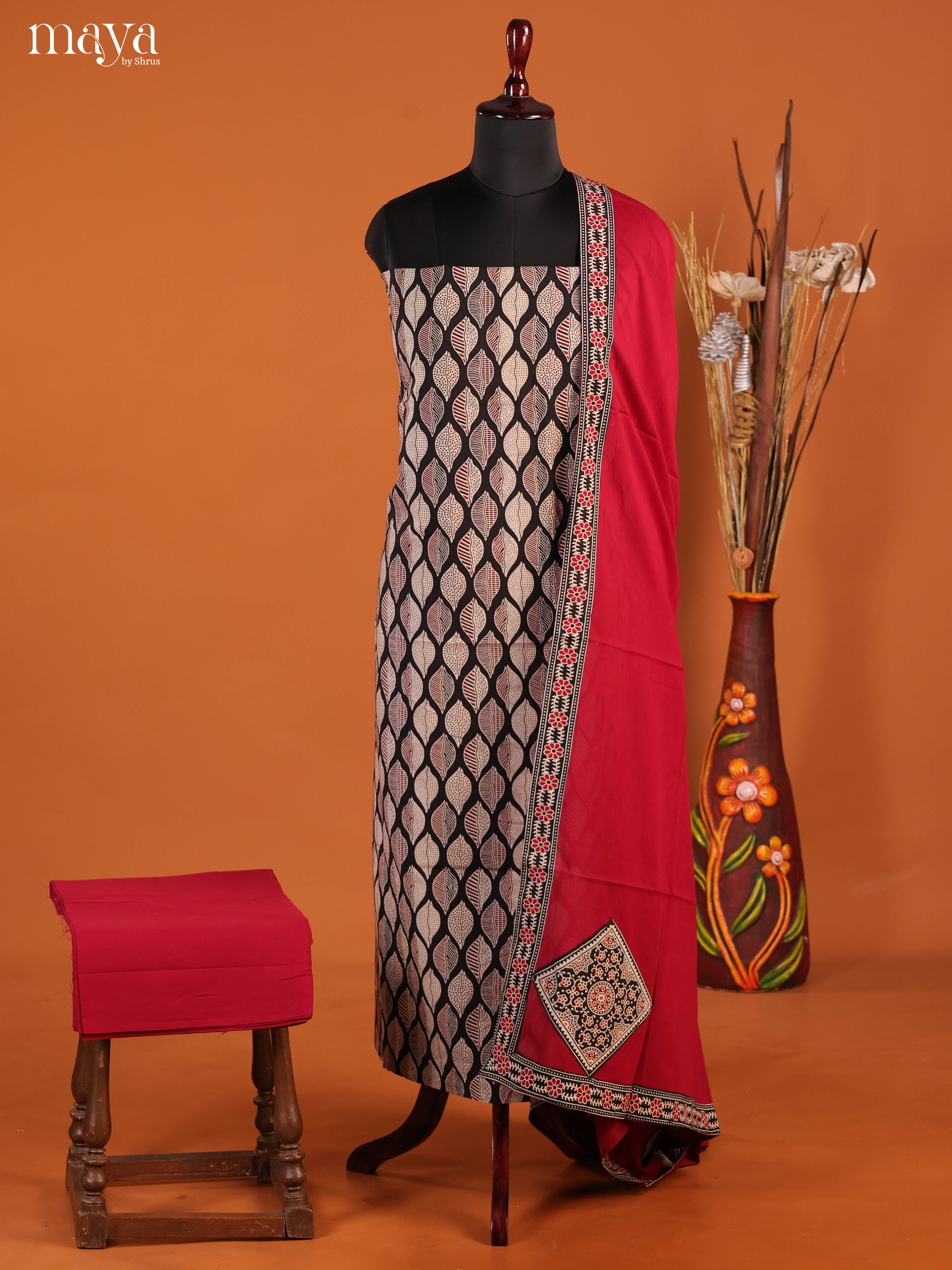 MDI02218-Ajrakh Salwar Unstitch