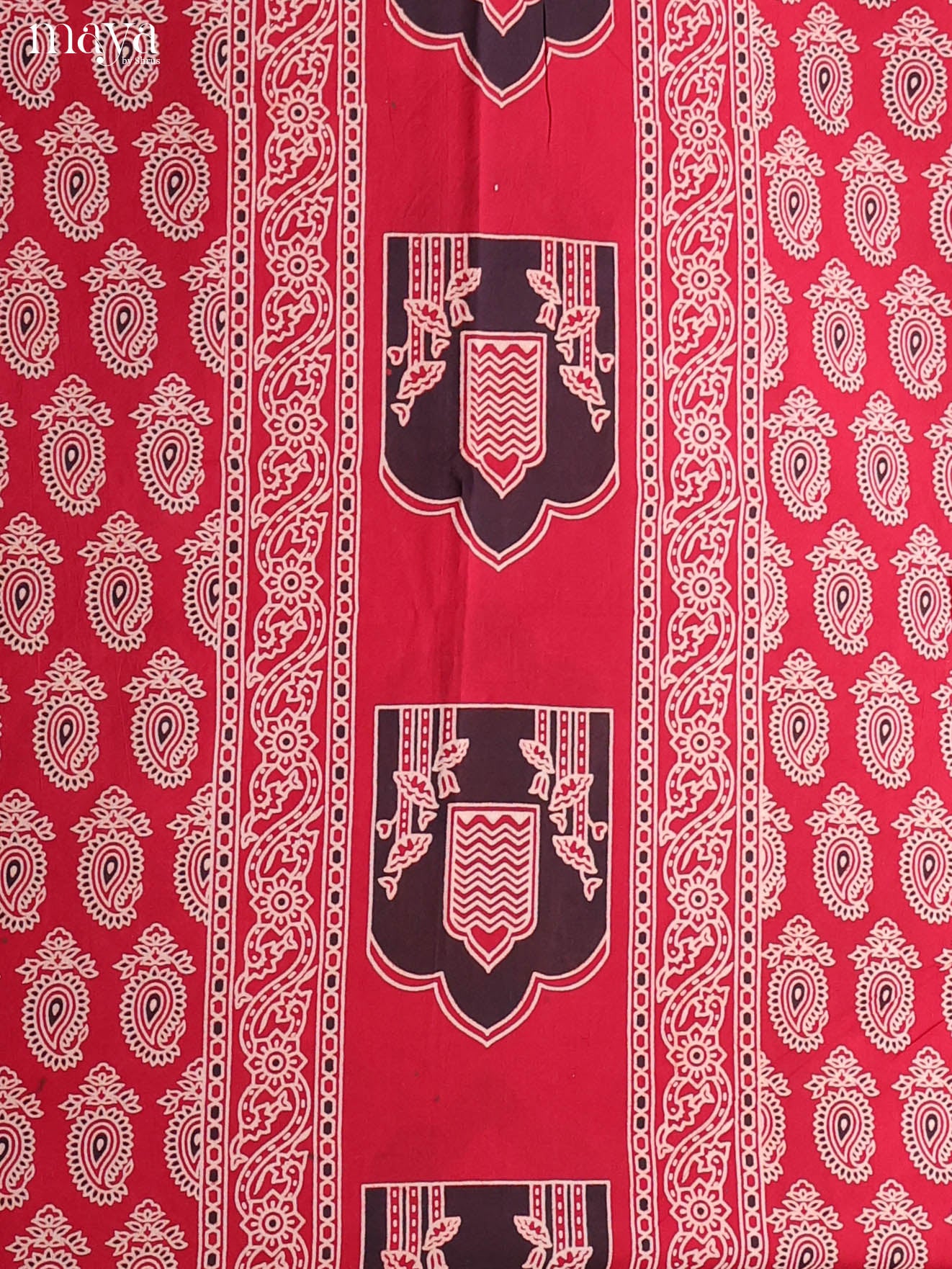 Red & Black-Ajrakh Salwar Unstitch