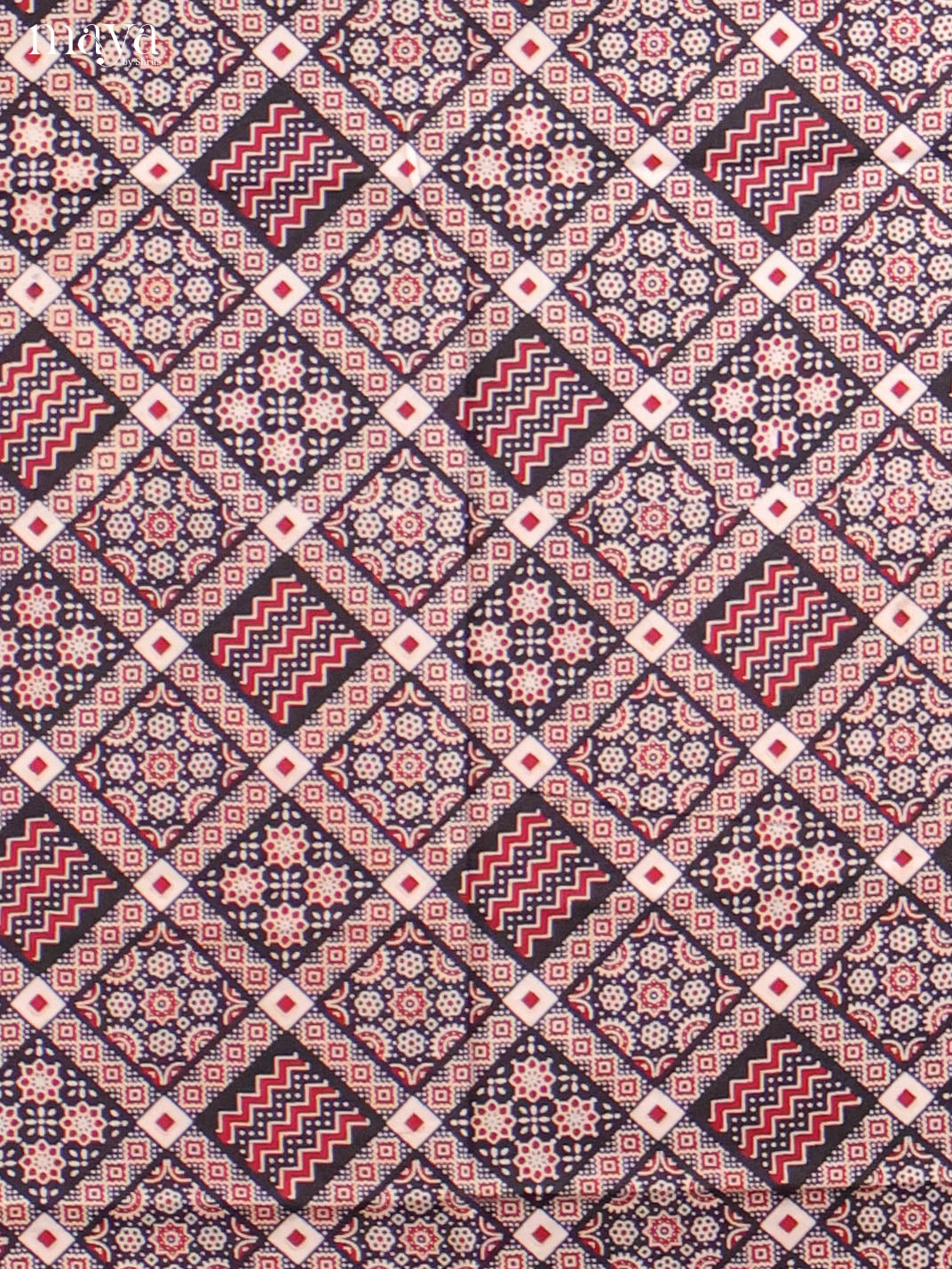 Black & Red-Ajrakh Salwar Unstitch