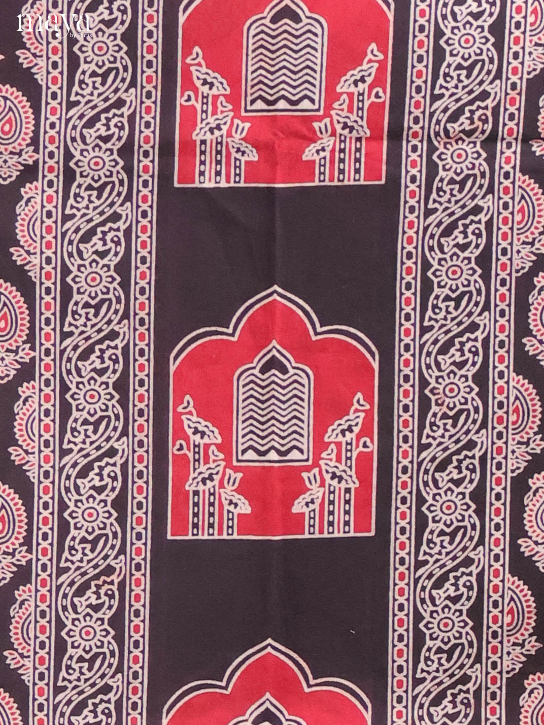 Black & Cream-Ajrakh Salwar Unstitch