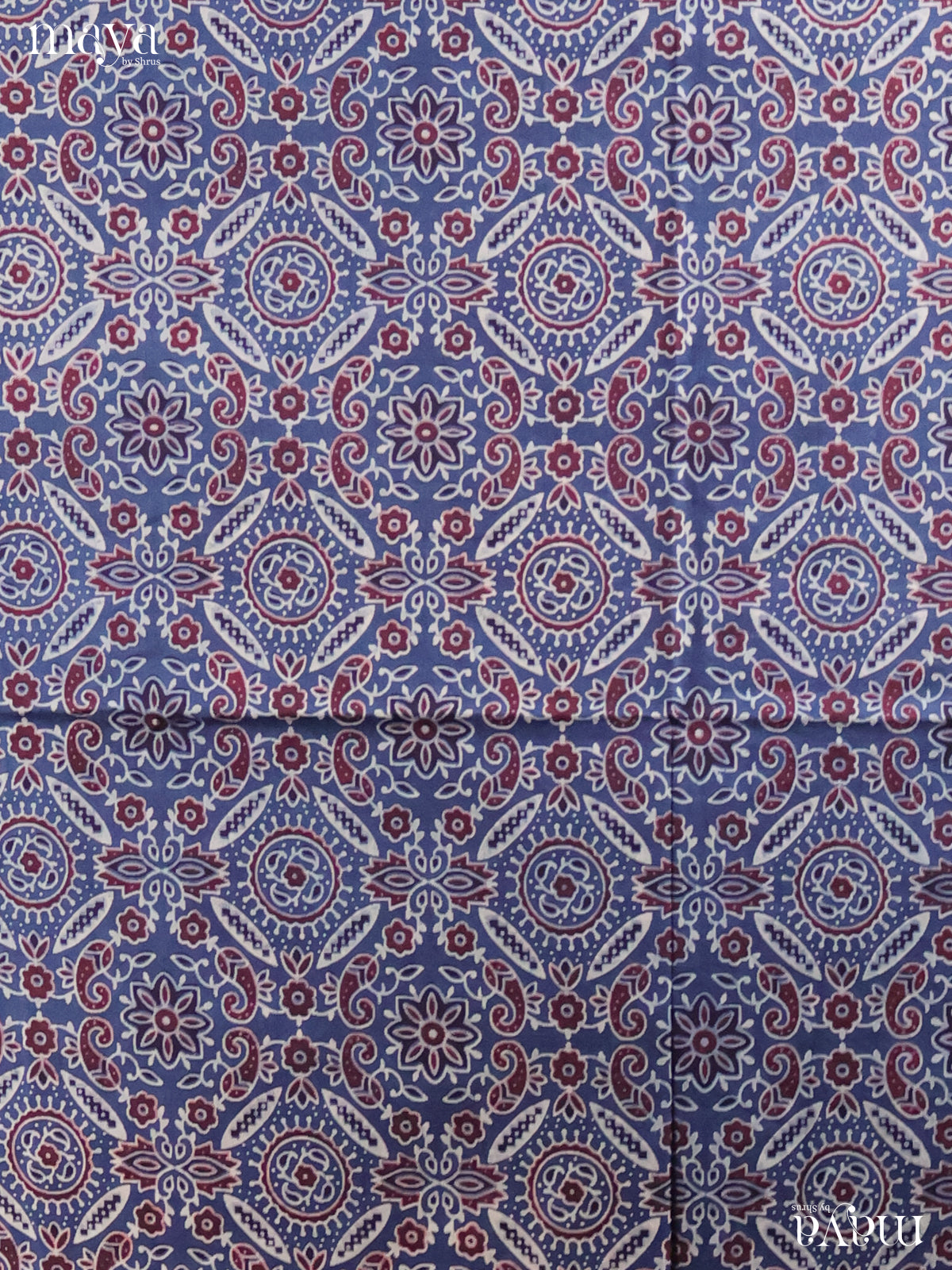 Blue & Cream -Ajrakh Salwar Unstitch