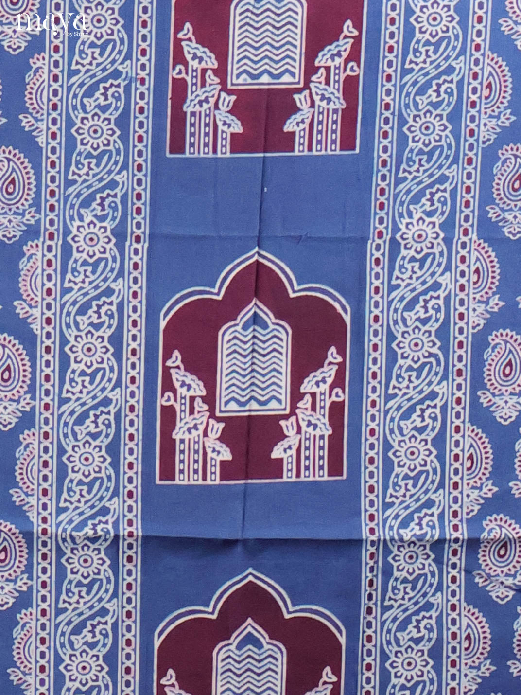 Blue & Cream -Ajrakh Salwar Unstitch