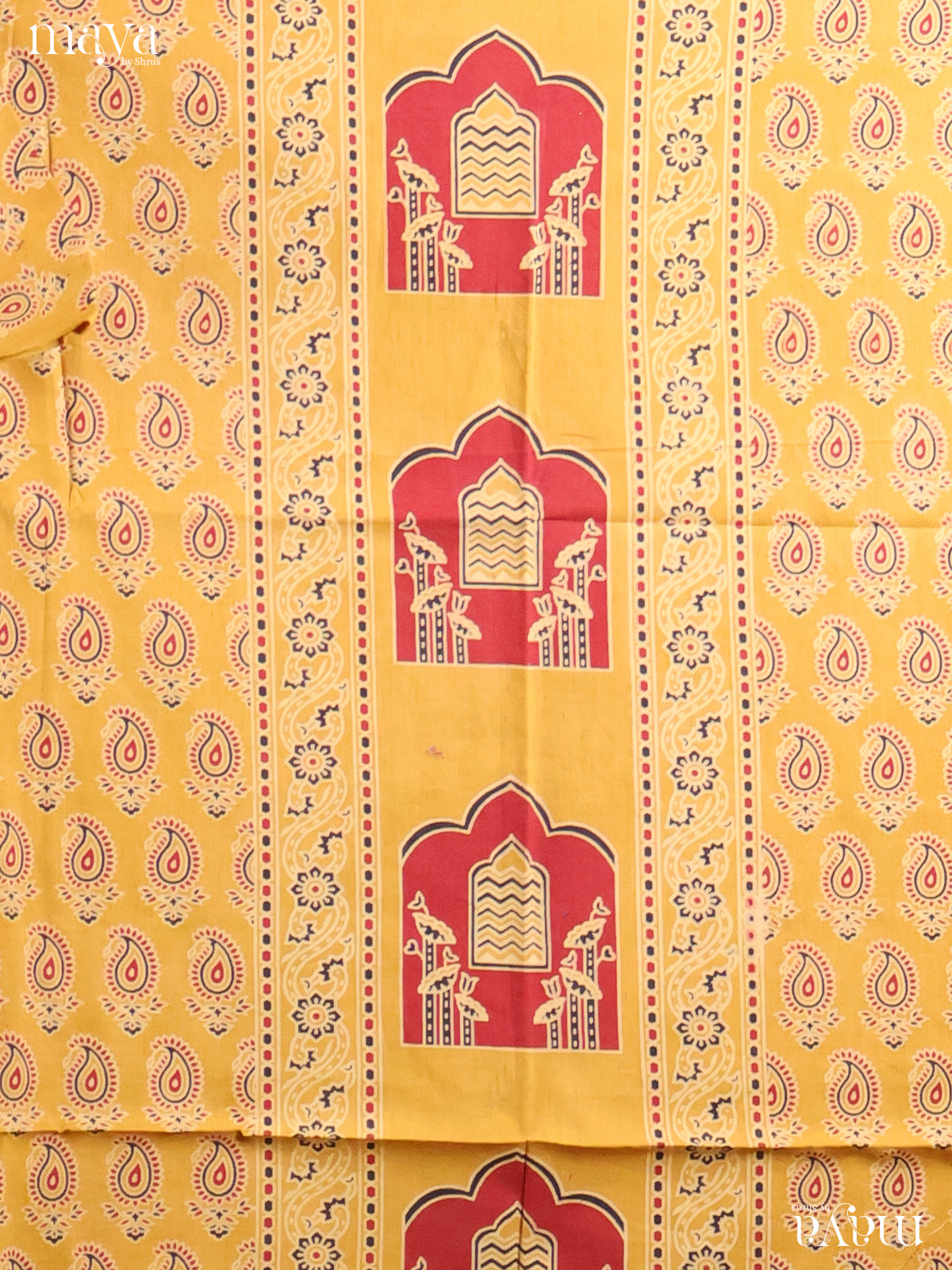 Mustard & Cream -Ajrakh Salwar Unstitch