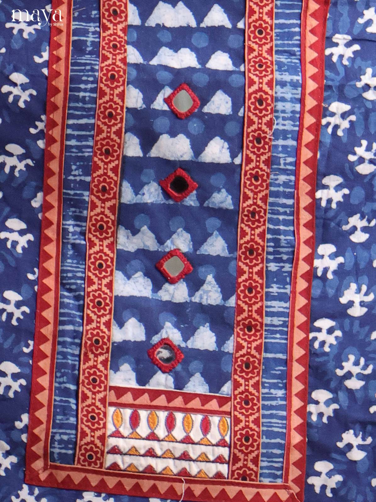 Blue & Cream -Ajrakh Salwar Unstitch