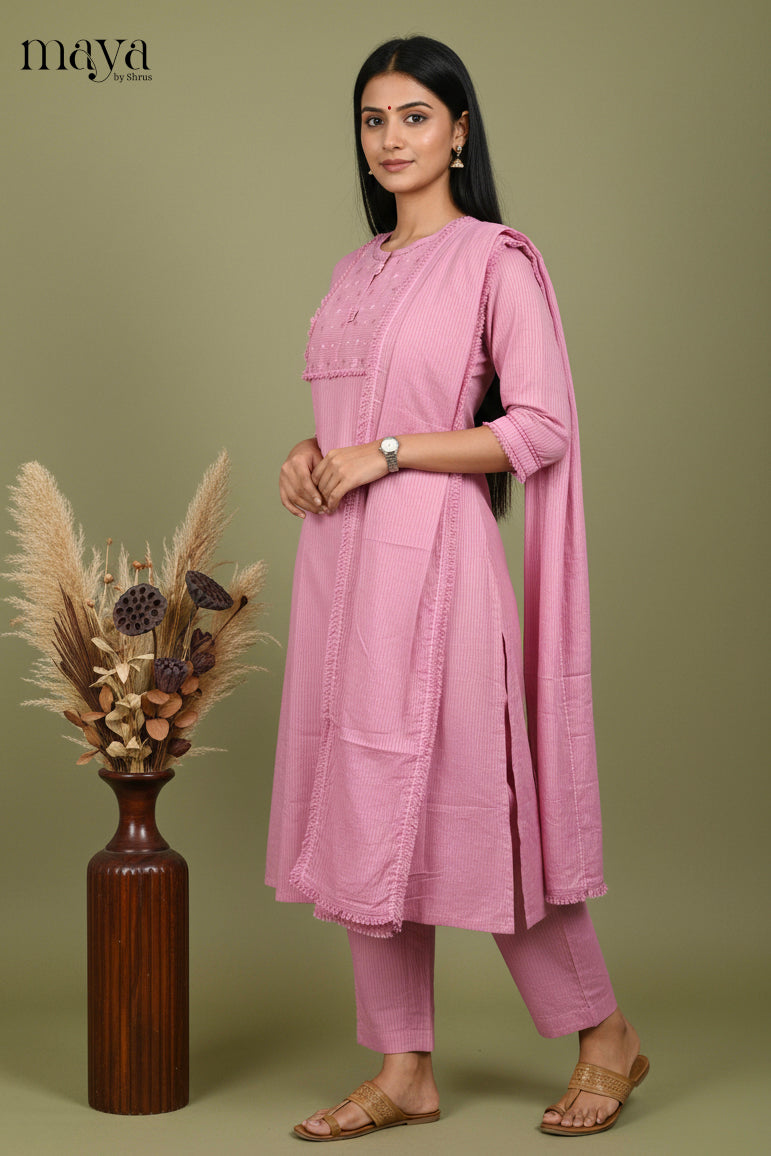 Pink -Readymade 3 Piece Salwar