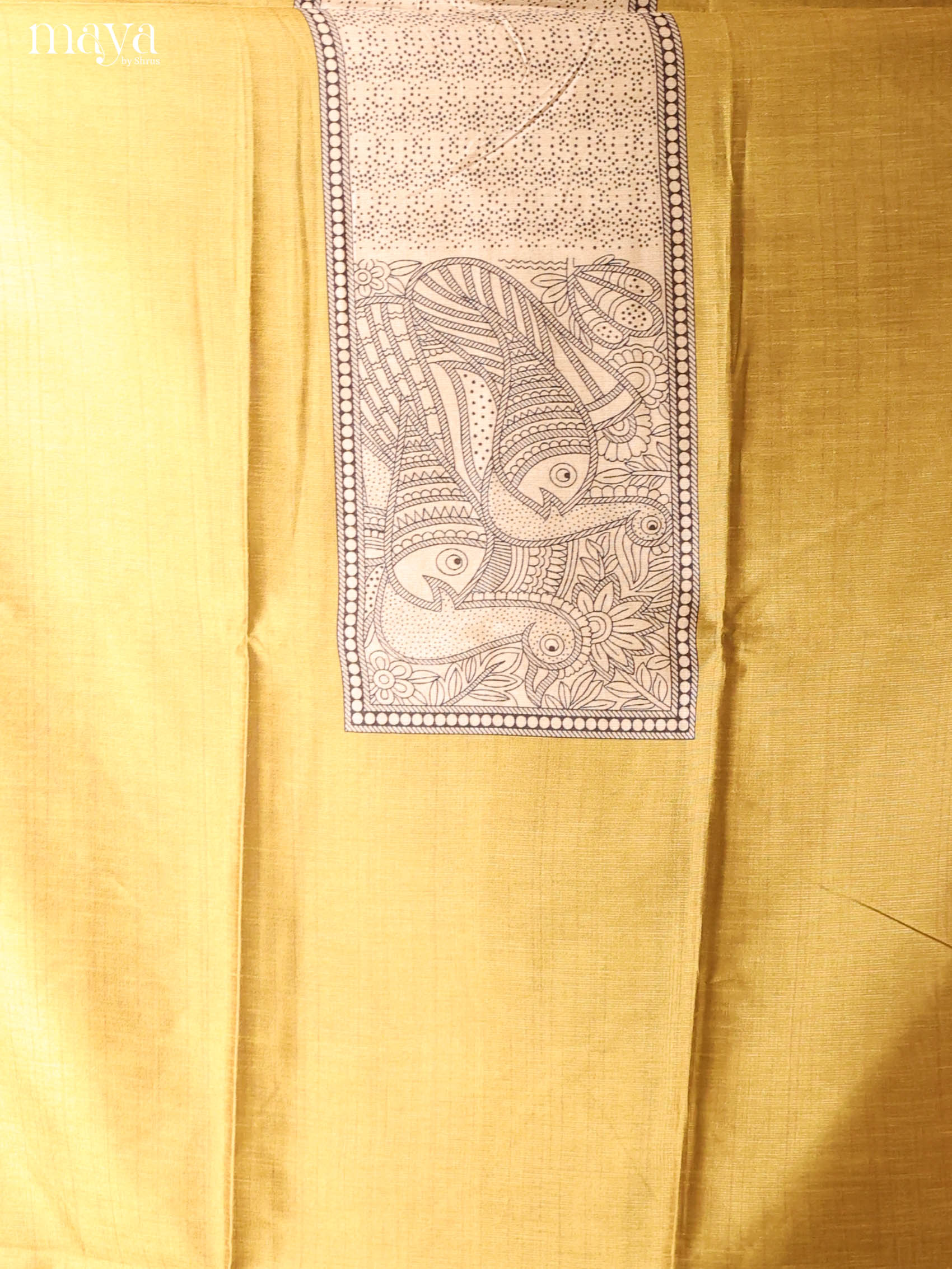 Yellow -Semi Tussar Salwar Unstitch