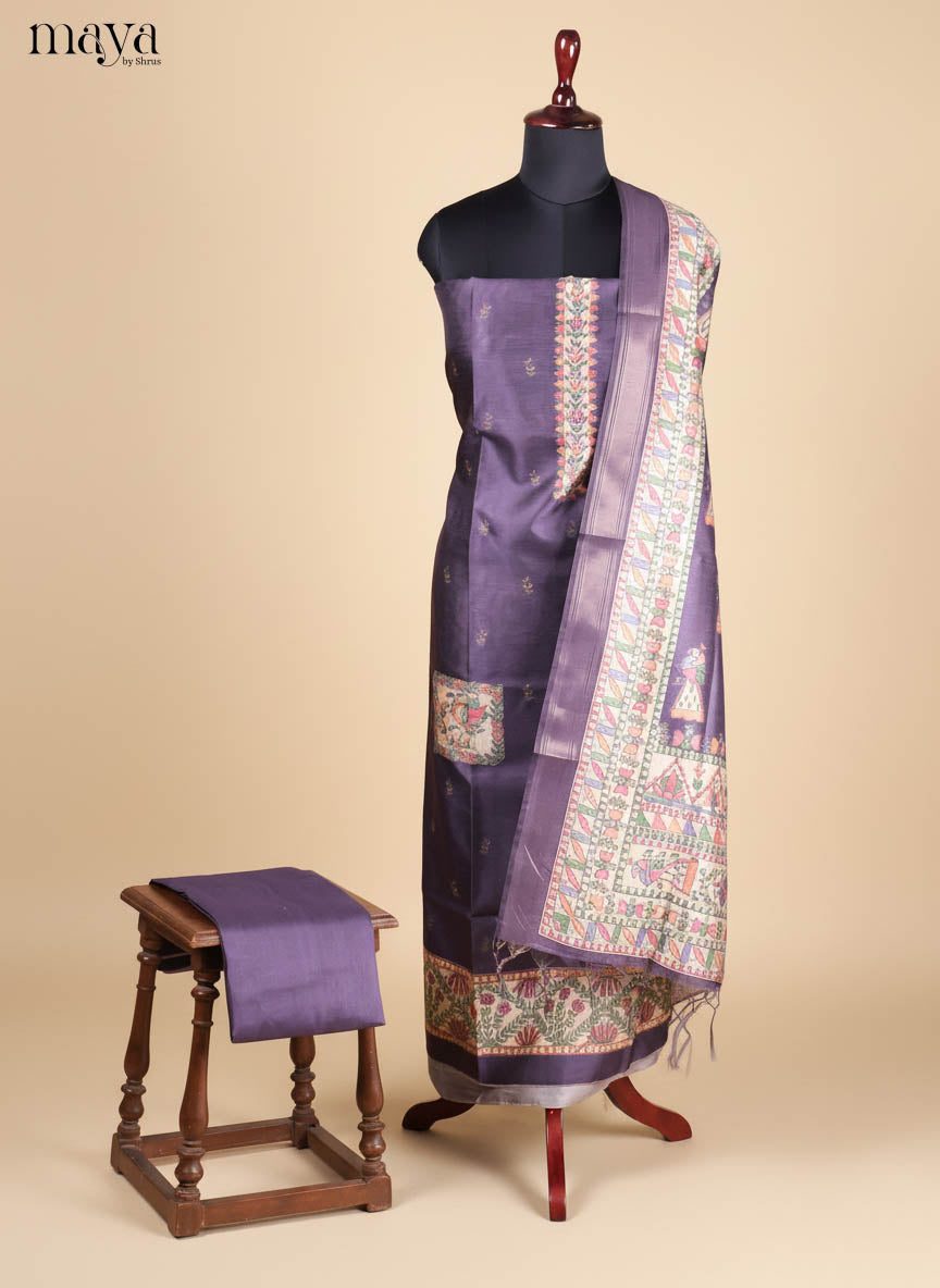 Violet -Semi Tussar Salwar Unstitch