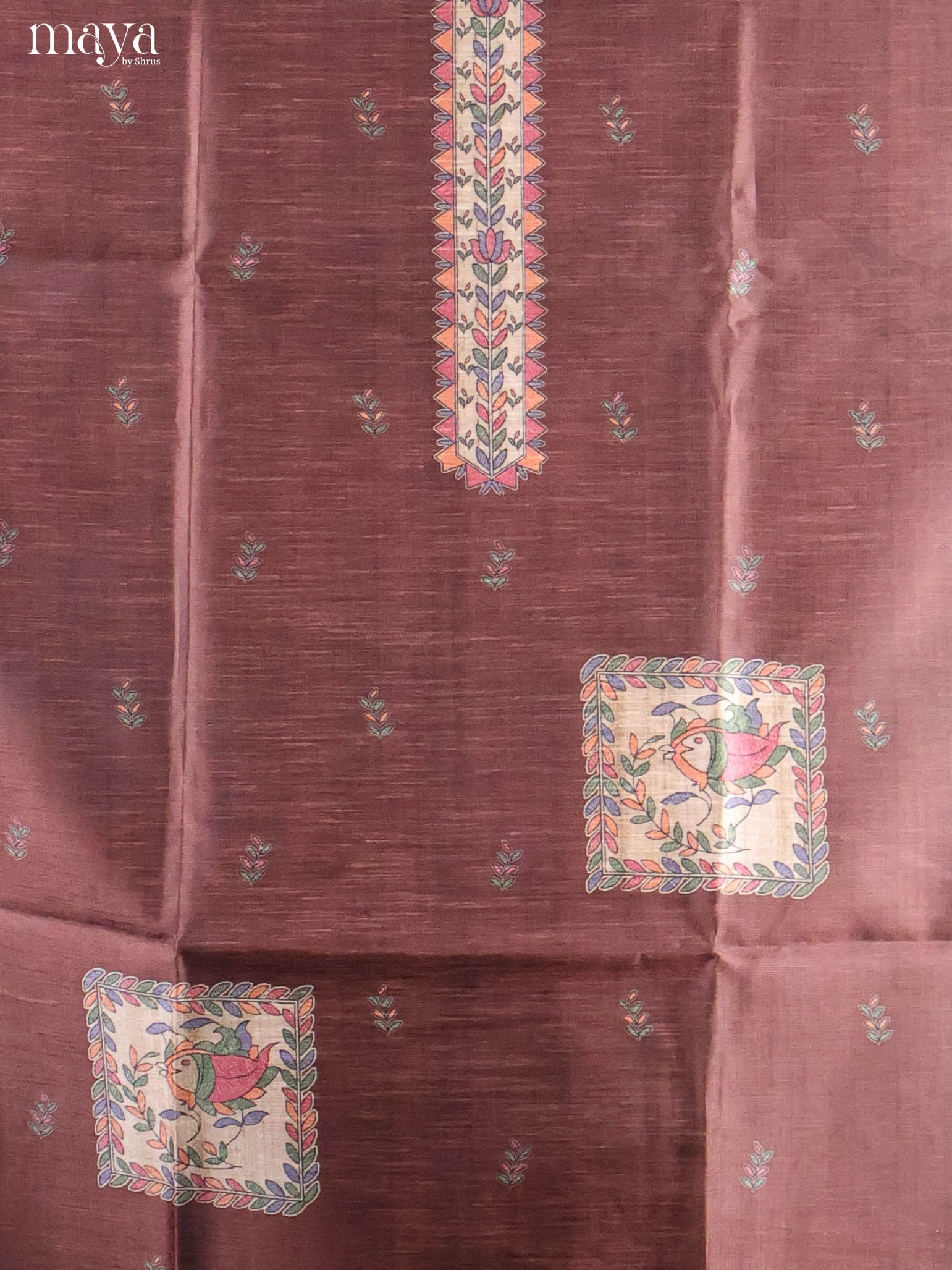 Brown -Semi Tussar Salwar Unstitch