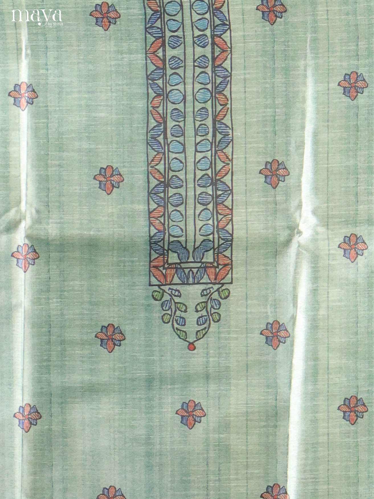 Ice Green-Semi Tussar Salwar Unstitch