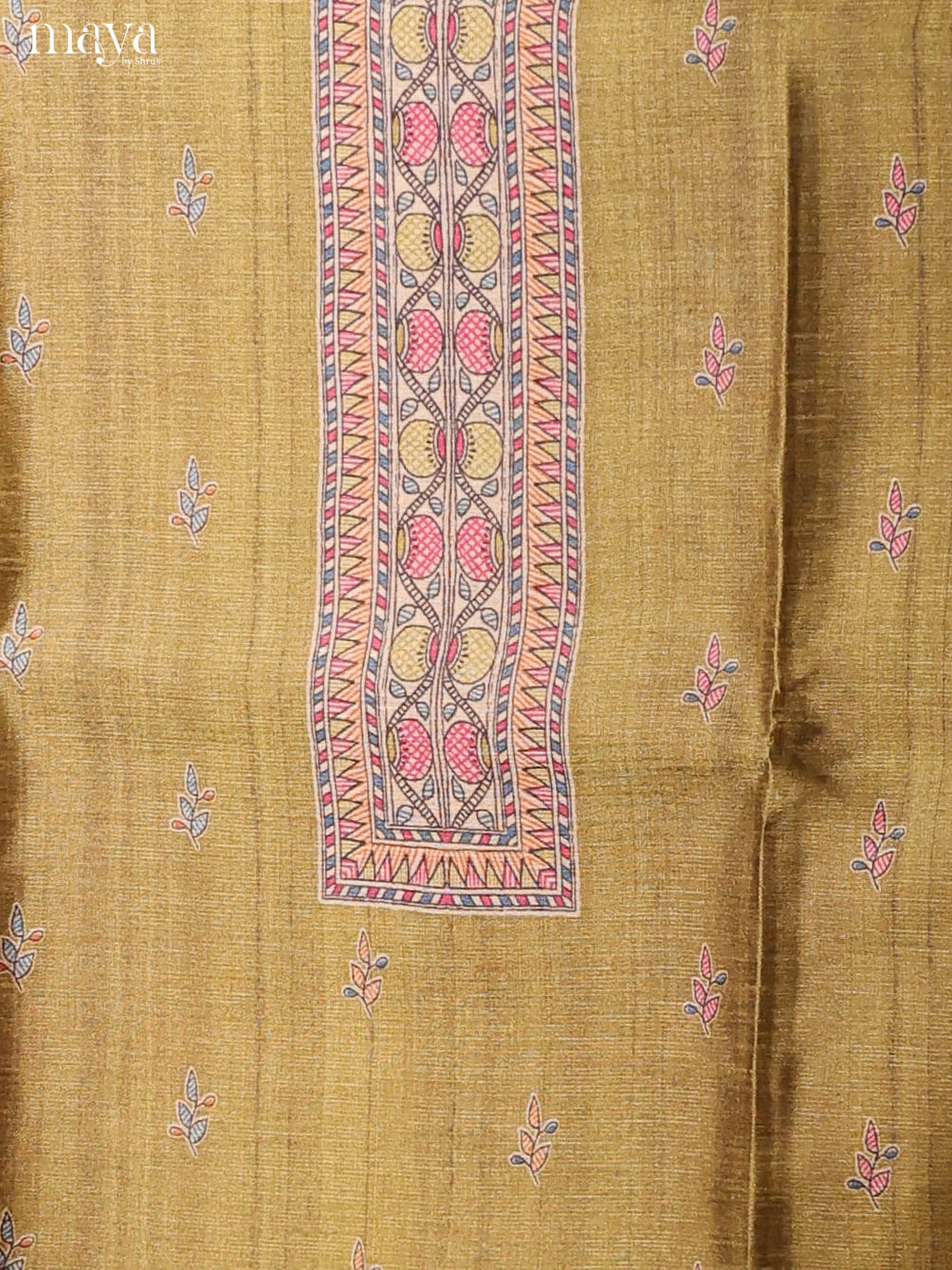 Green -Semi Tussar Salwar Unstitch