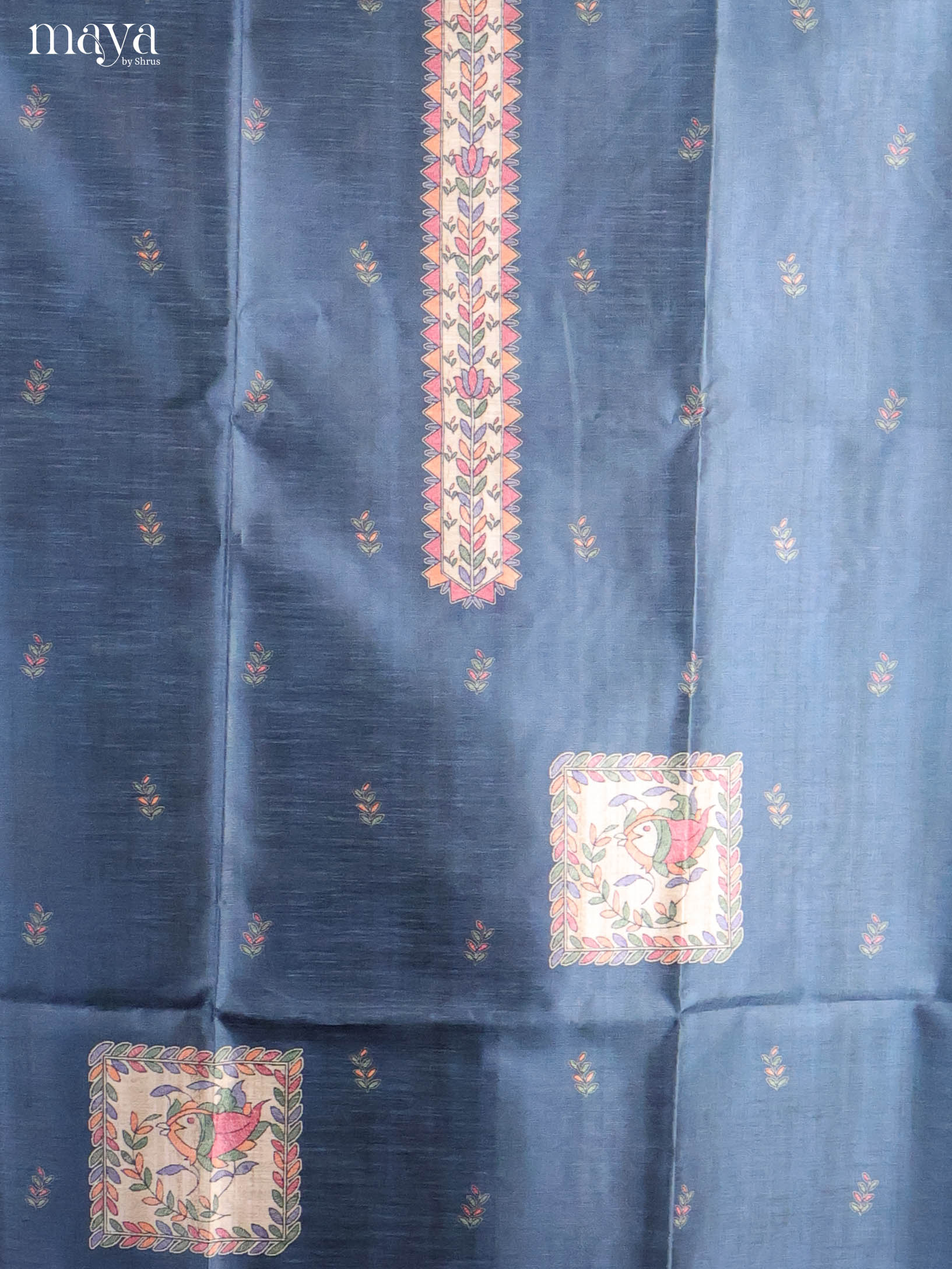 Black-Semi Tussar Salwar Unstitch