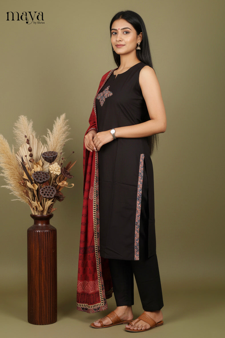 Black & Red-Readymade 3 Piece