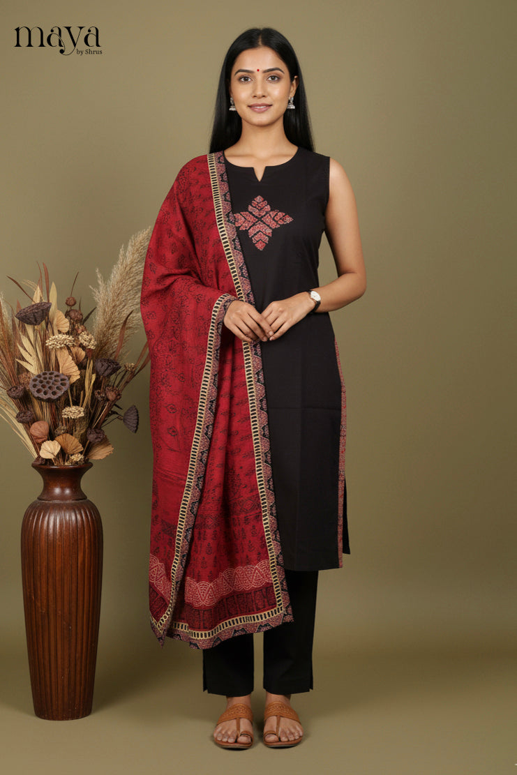 Black & Red-Readymade 3 Piece