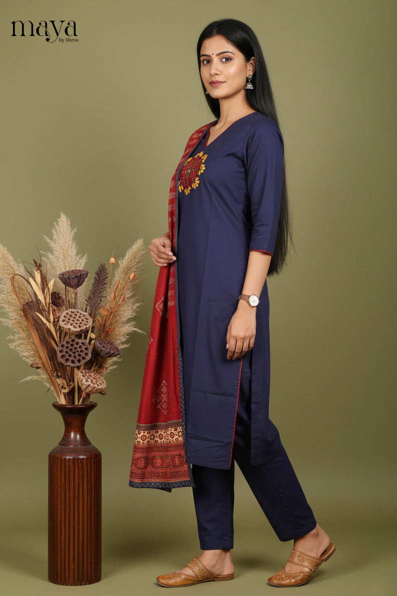 Blue & Red-Readymade 3 Piece