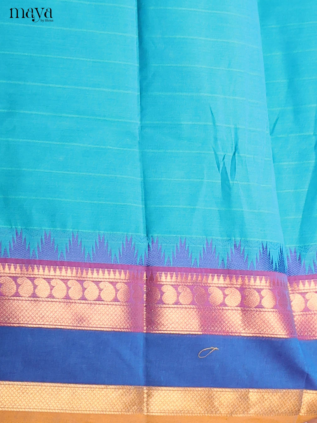 Sky Blue & Blue-chettinad top & dupatta combo
