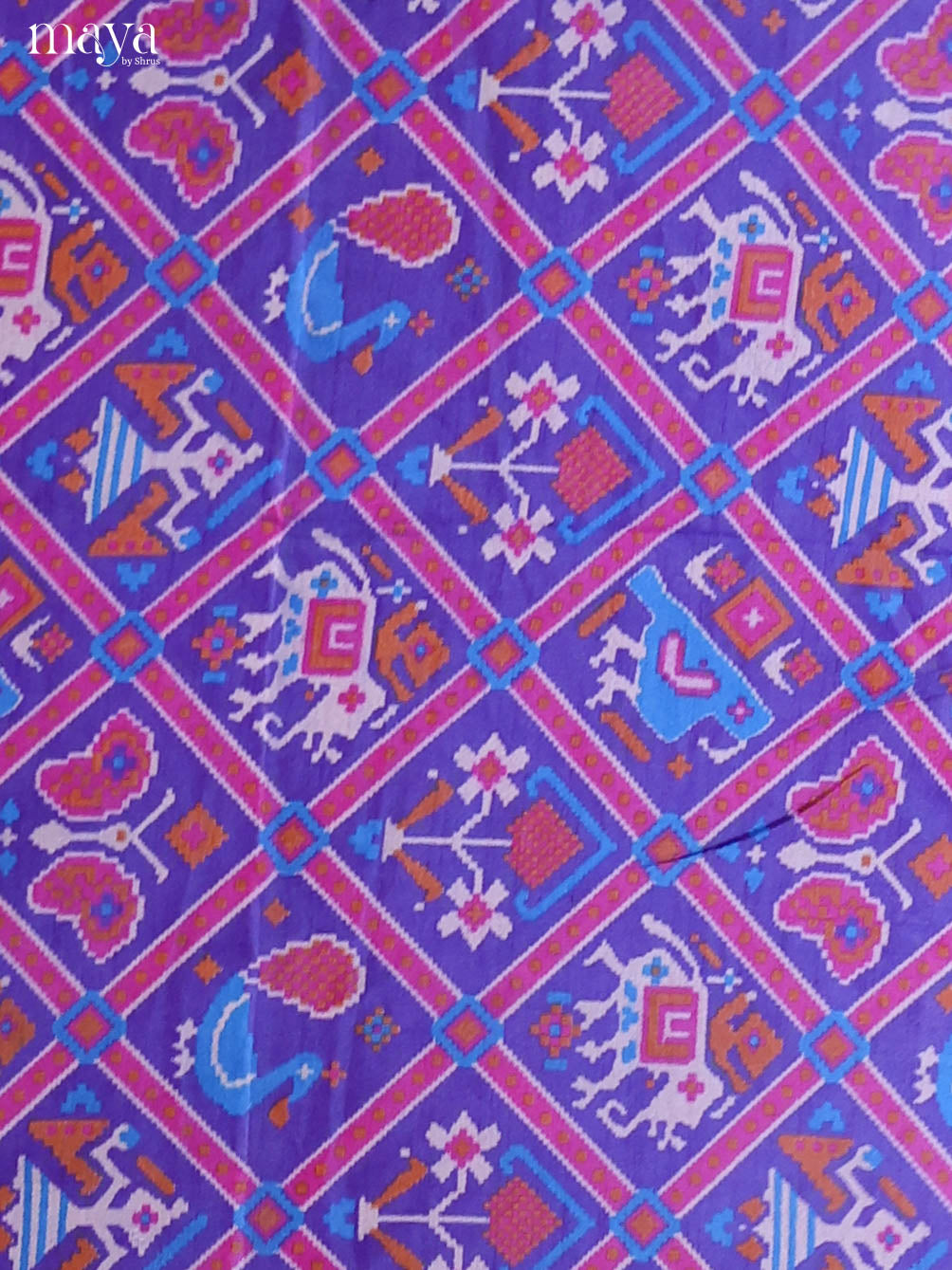 Purple-Semi patola salwar unstitch
