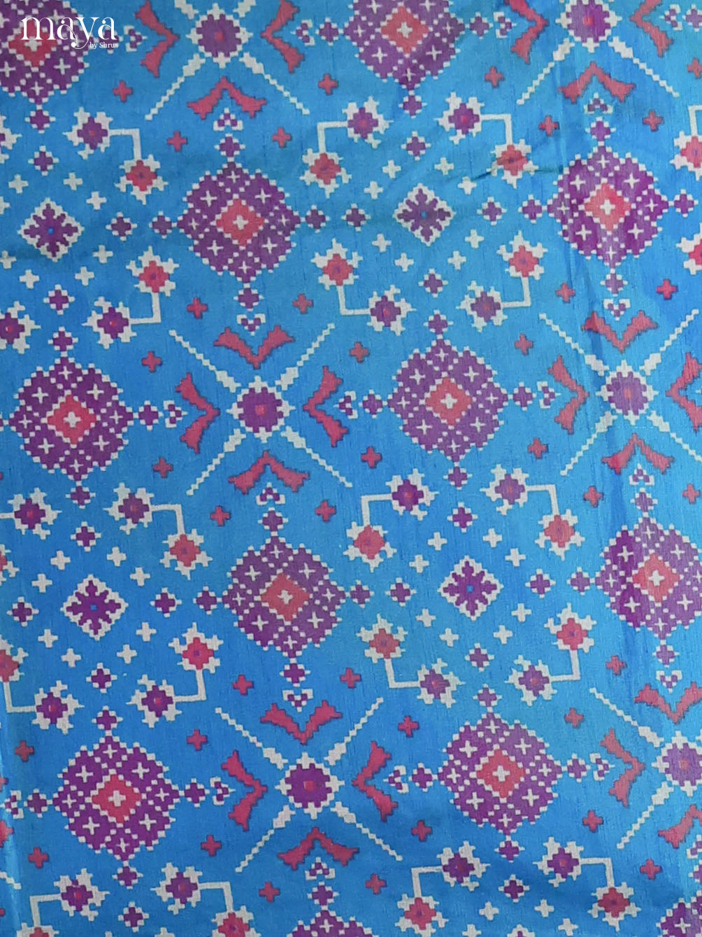 Blue & Purple-Semi patola salwar unstitch
