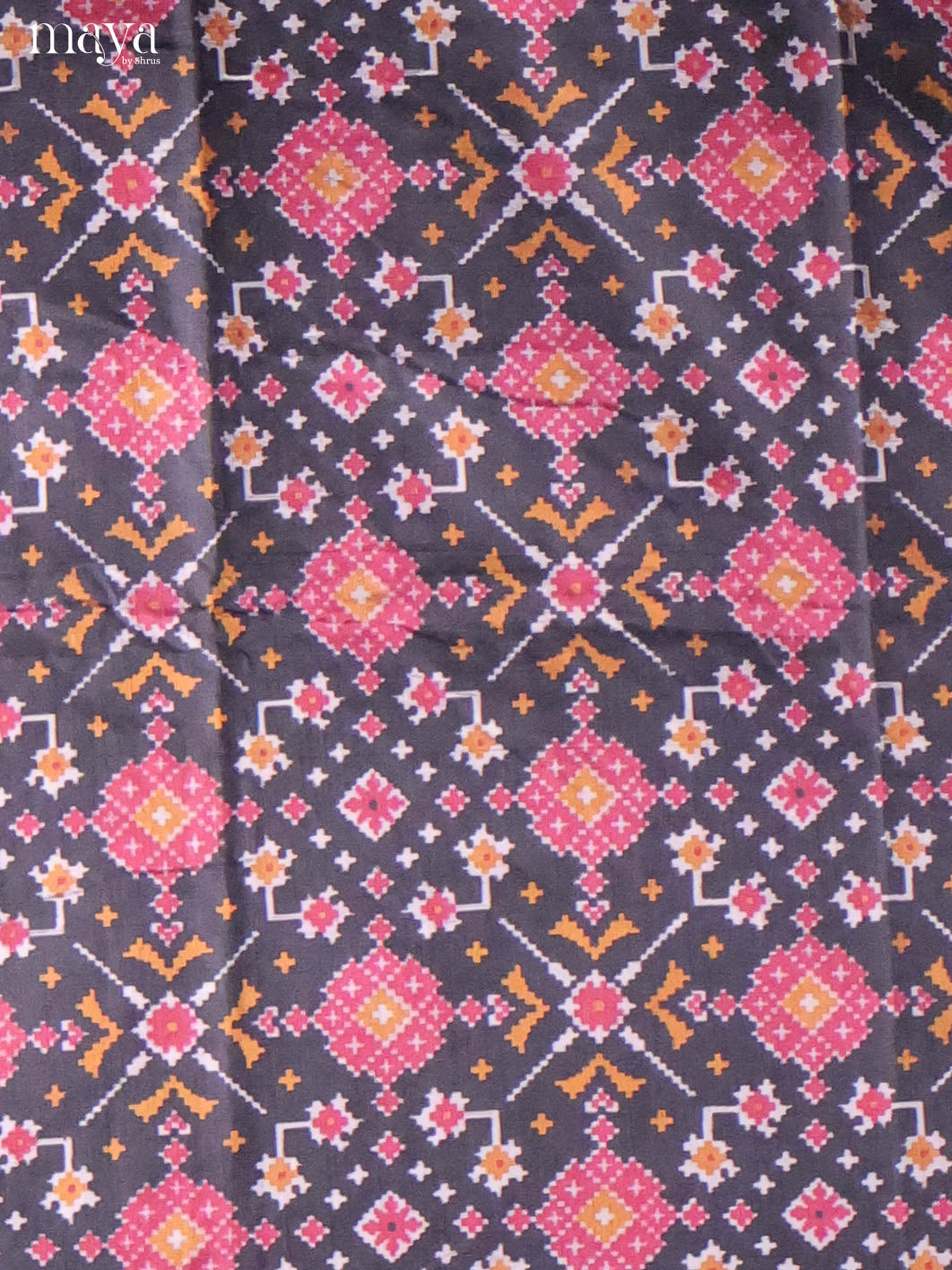 Black & Maroon-Semi patola salwar unstitch