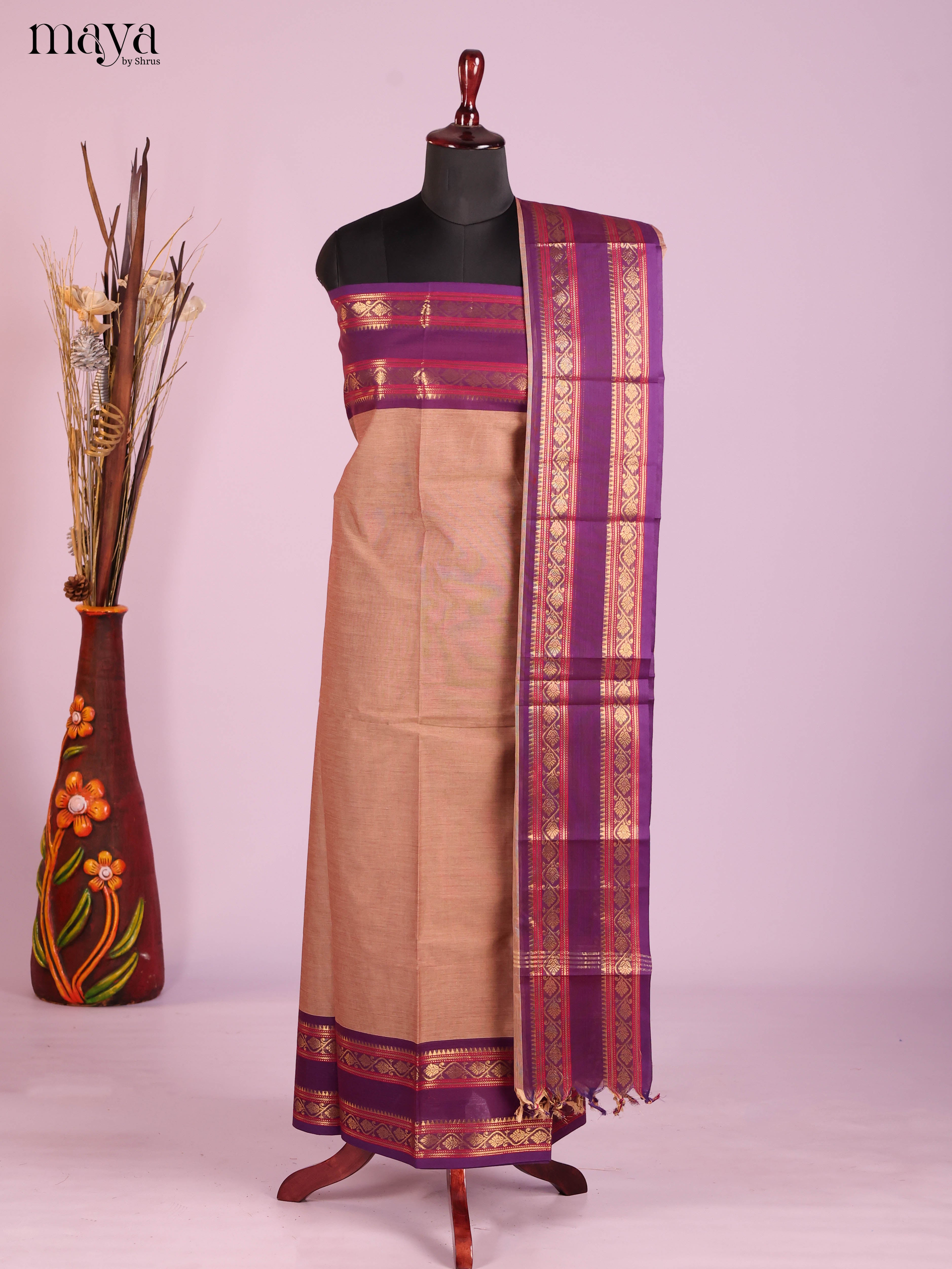 MDI18019-chettinad top & dupatta combo