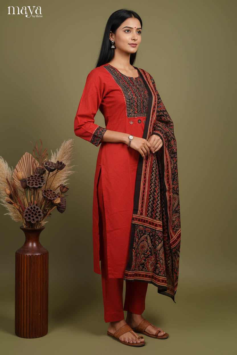 Red & Black -Readymade 3 Piece