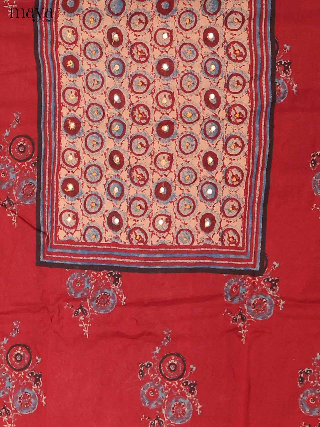 Red -Ajrakh Salwar Unstitch