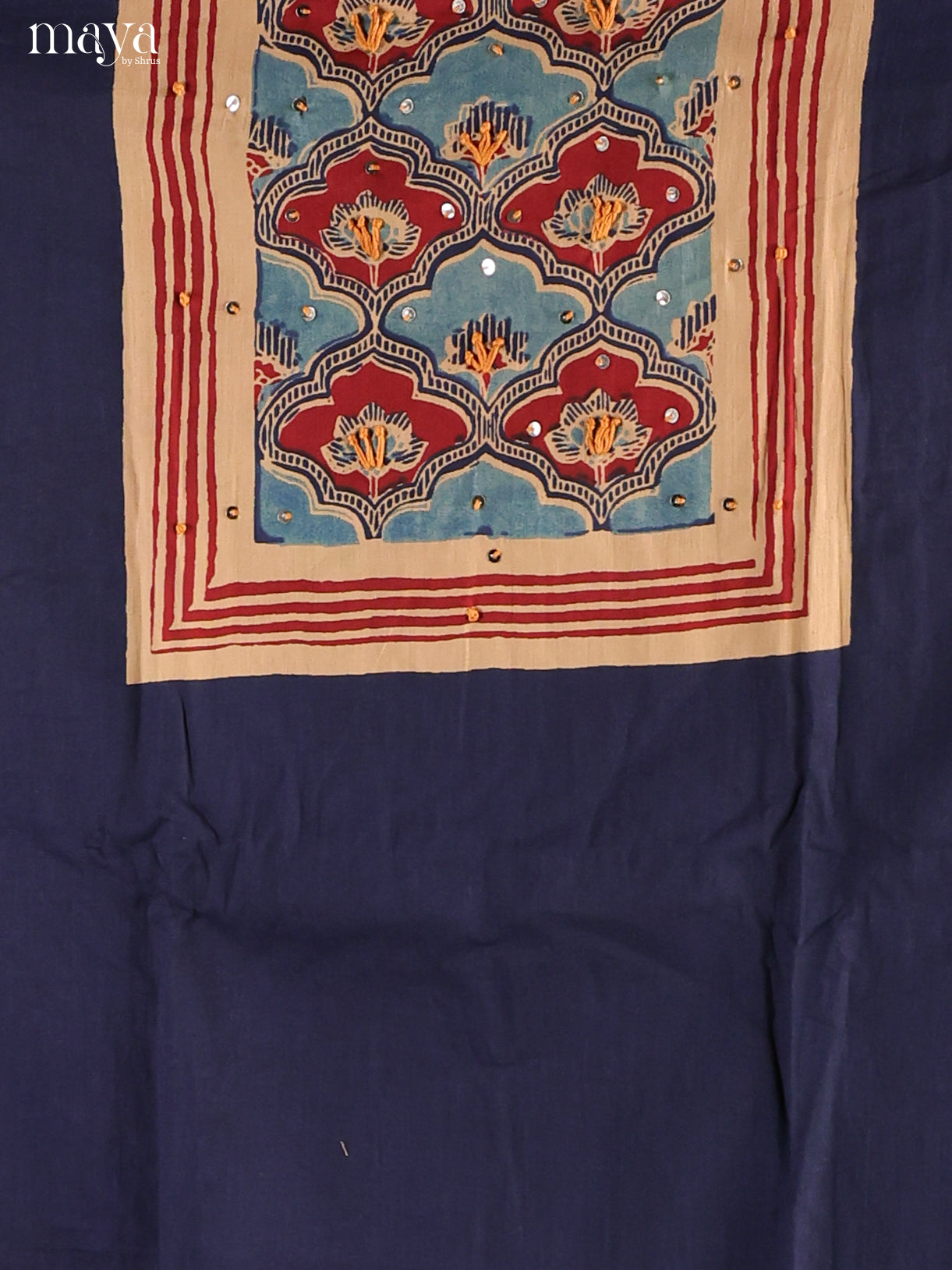 Navy Blue -Ajrakh Salwar Unstitch