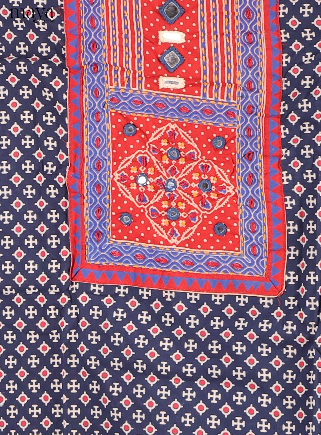 Blue & Red -Ajrakh Salwar Unstitch
