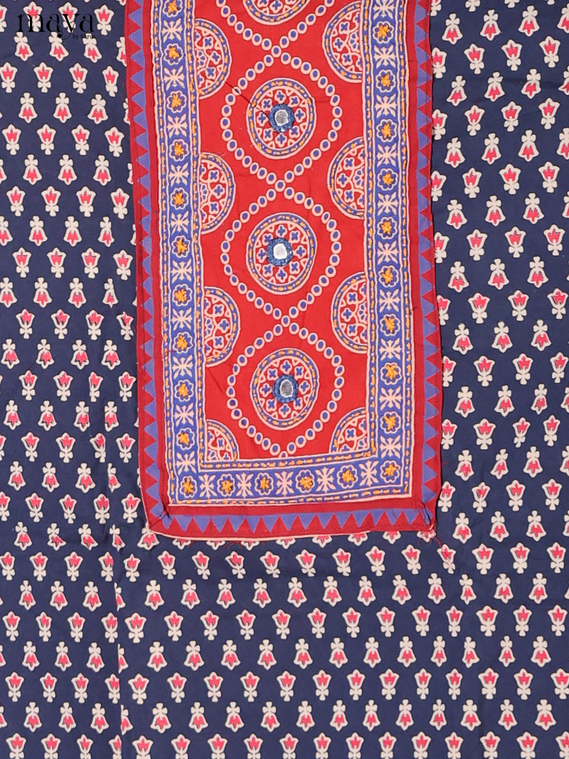 Blue & Red -Ajrakh Salwar Unstitch