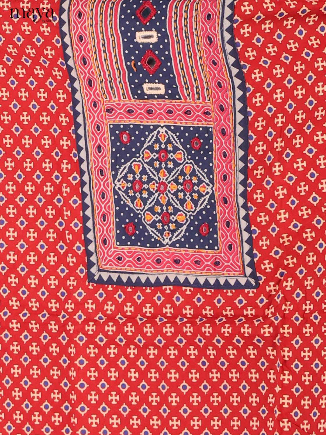 Red & Blue -Ajrakh Salwar Unstitch