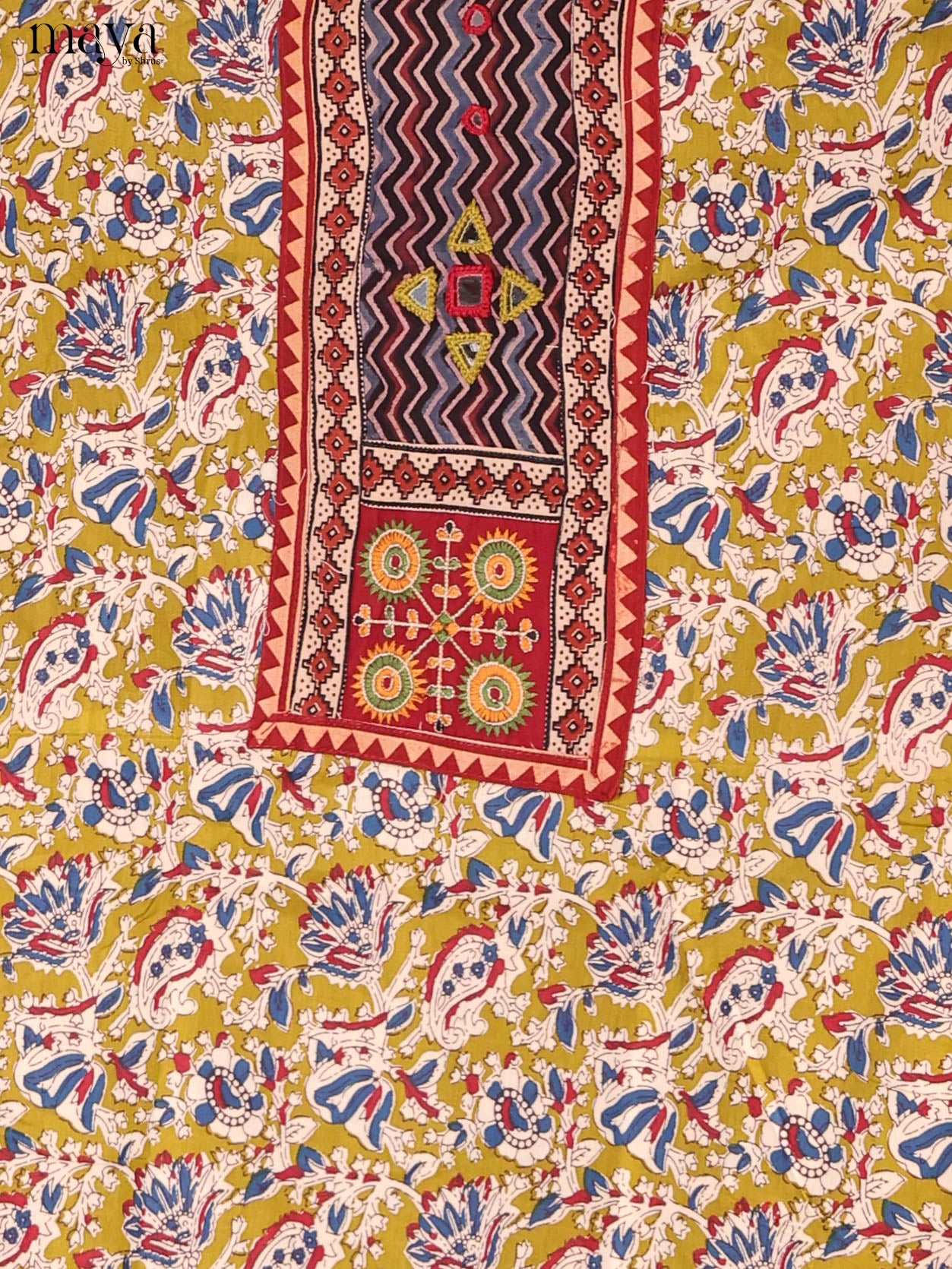 Yellow & Cream -Ajrakh Salwar Unstitch
