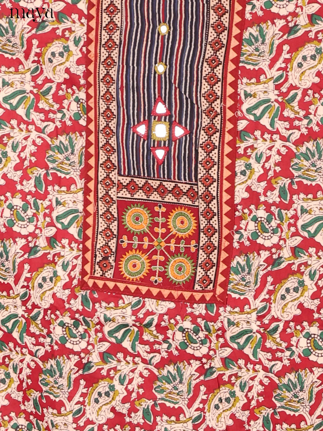 Red & Cream -Ajrakh Salwar Unstitch