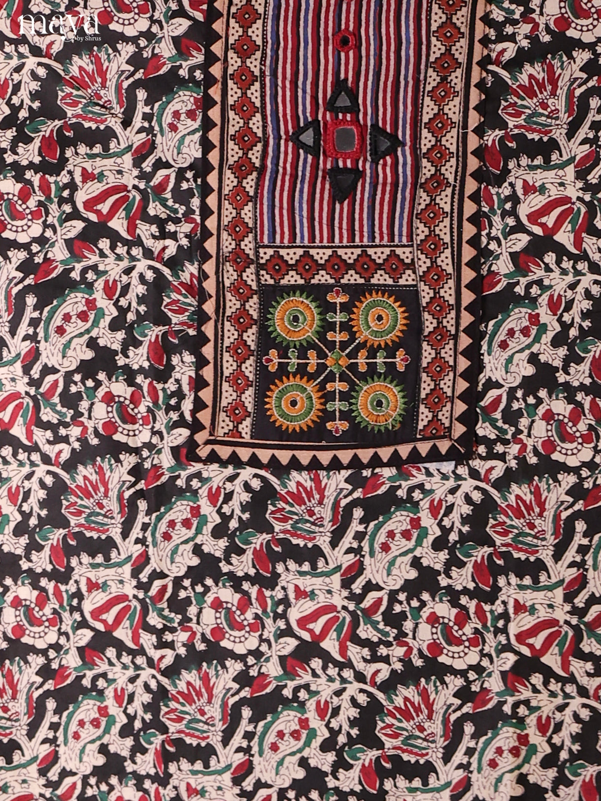 Black & Cream-Ajrakh Salwar Unstitch