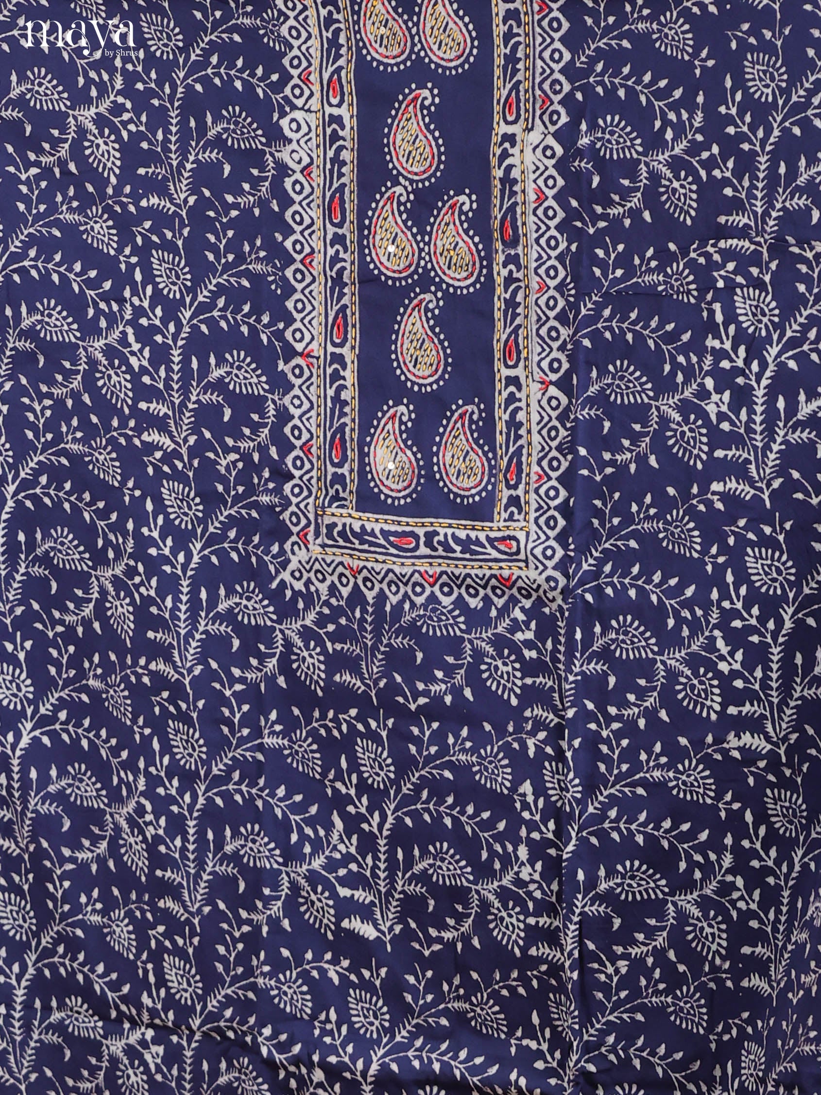 Blue-Ajrakh Salwar Unstitch