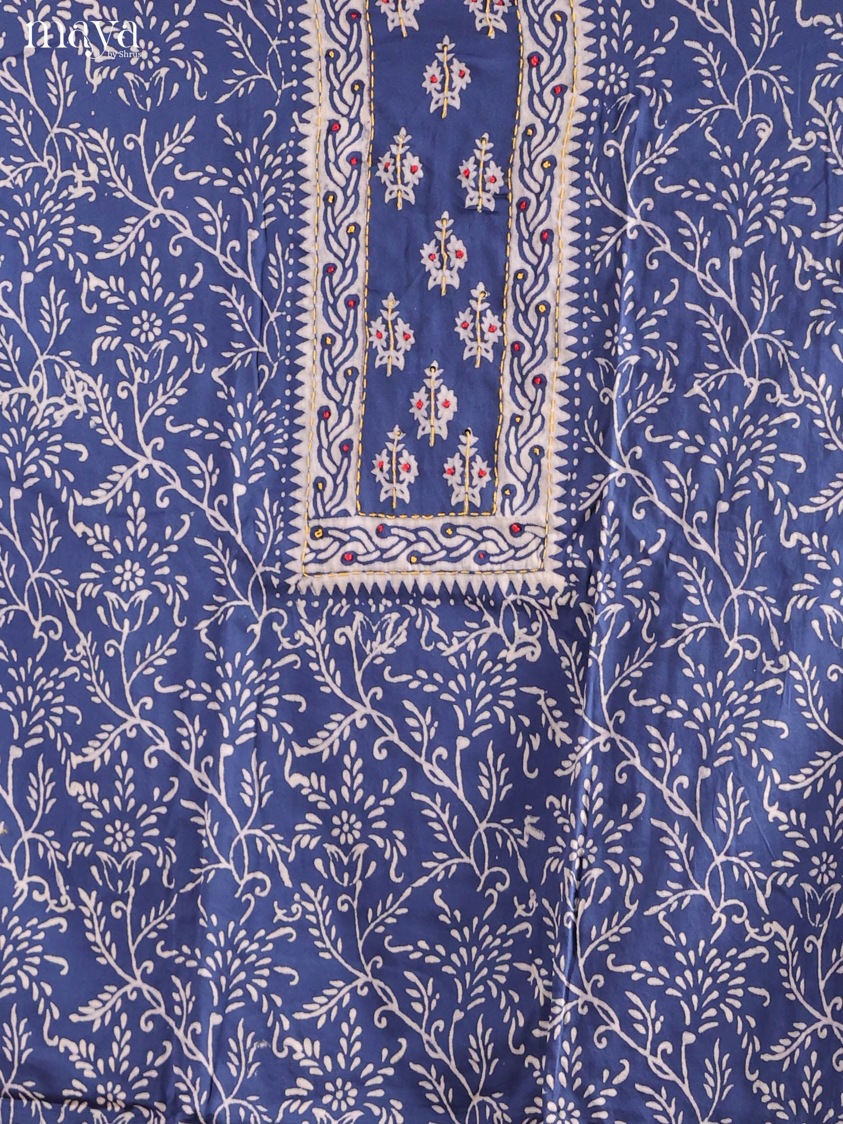 Blue-Ajrakh Salwar Unstitch