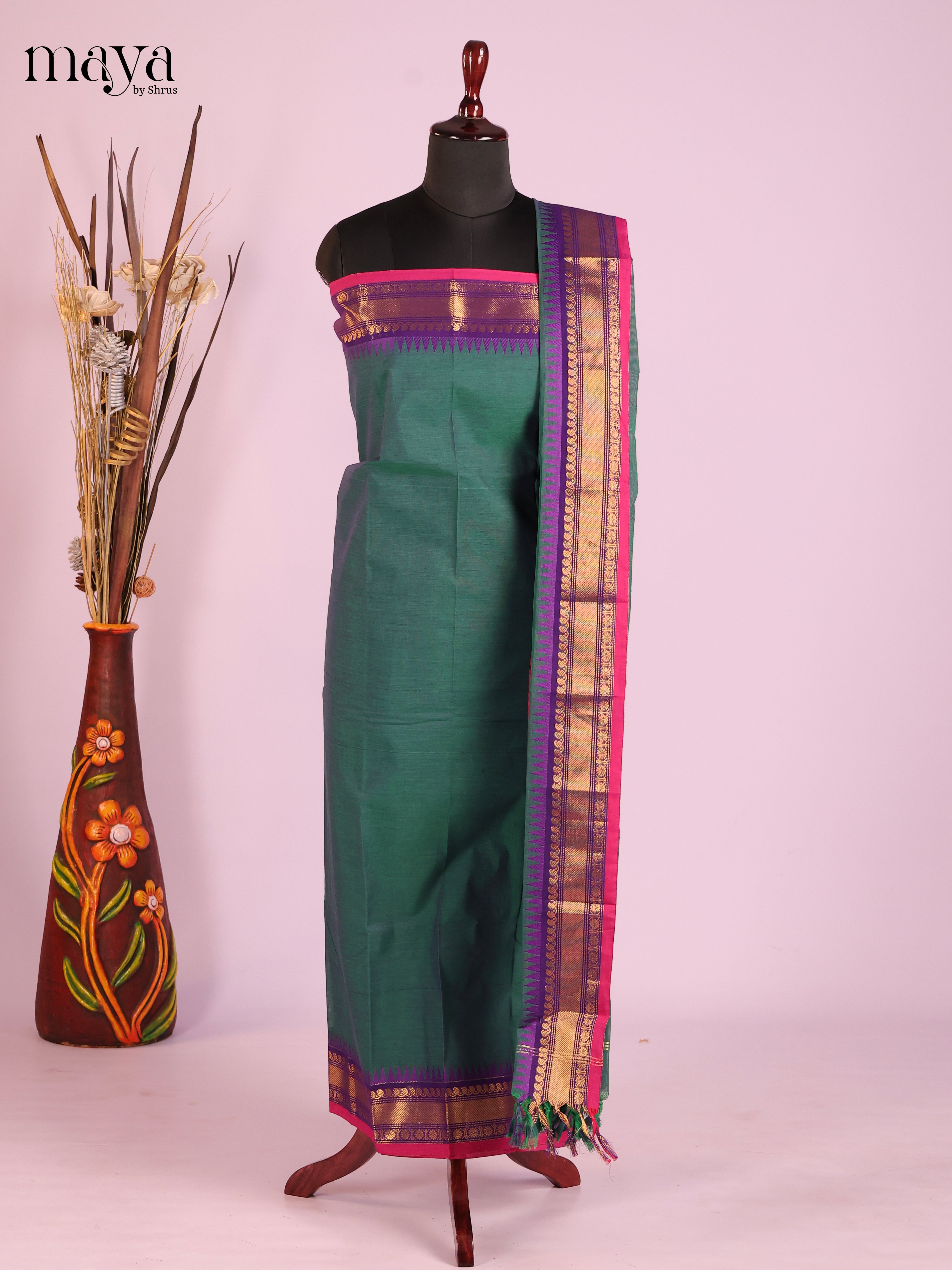 MDI22030-chettinad top & dupatta combo