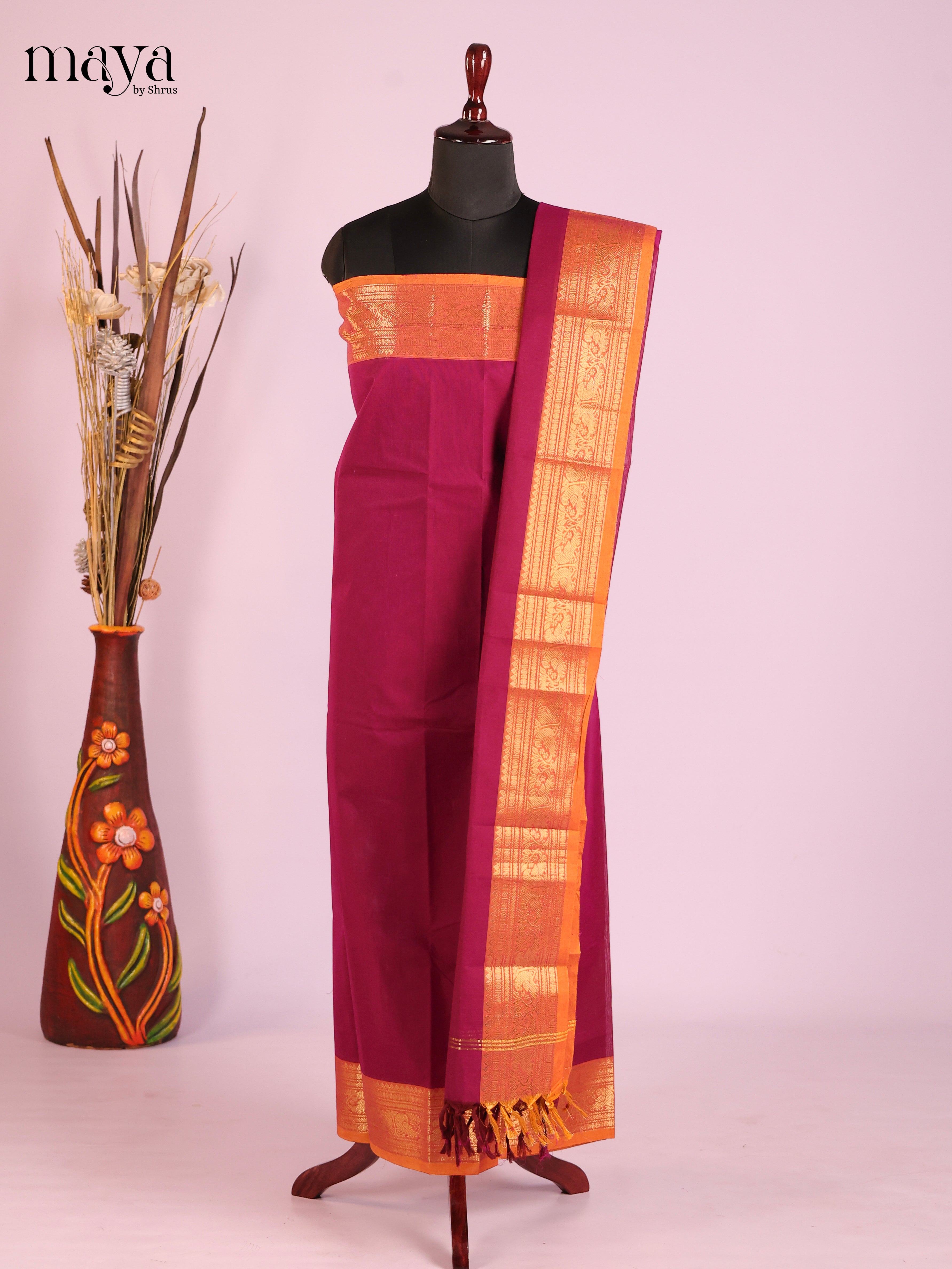 MDI22053-chettinad top & dupatta combo