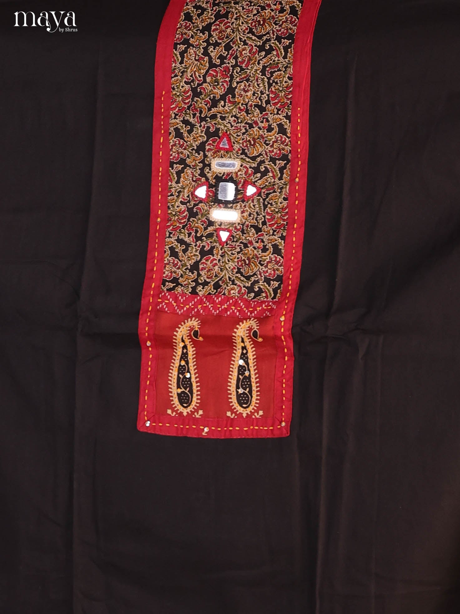Black & Red-Ajrakh Salwar Unstitch