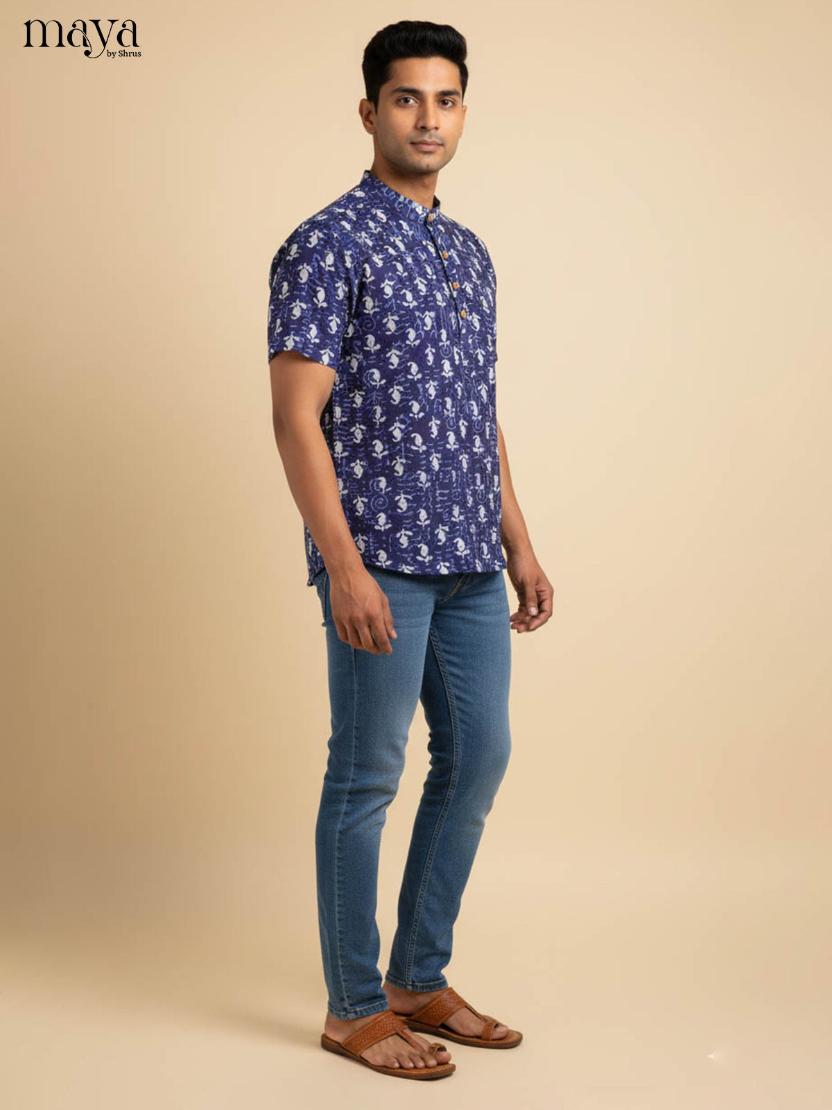 Blue -Readymade Mens Kurta