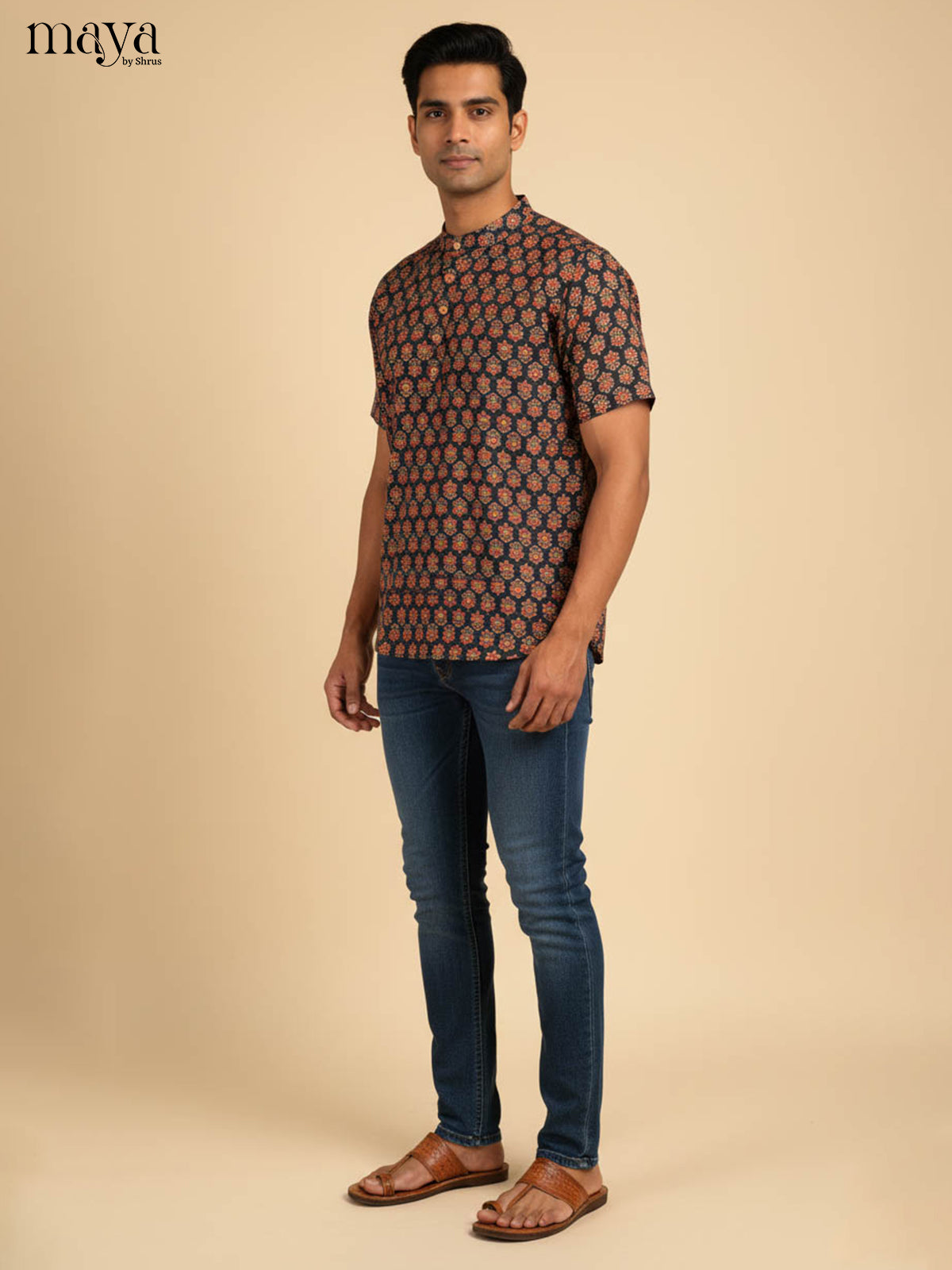 Blue-Readymade Mens Kurta