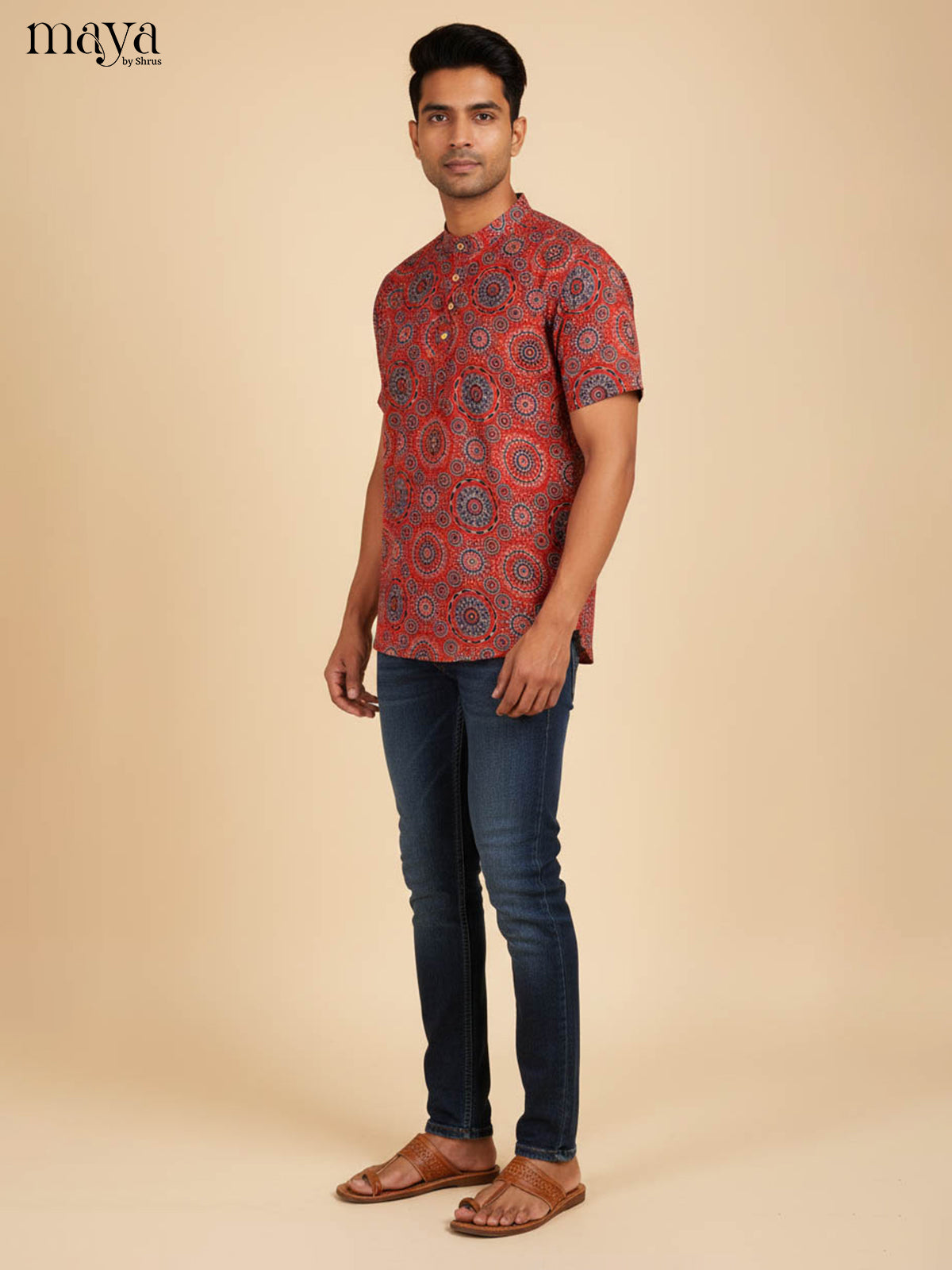 Red-Readymade Mens Kurta