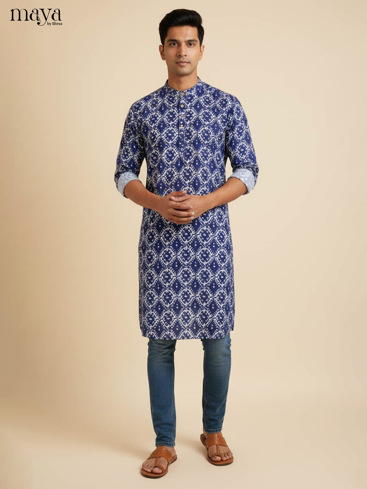 Blue -Readymade Mens Kurta