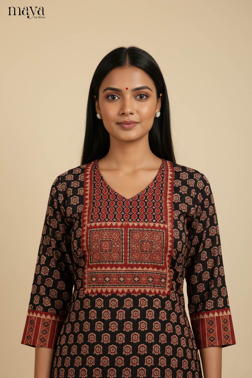 Black & Red -Readymade Kurti