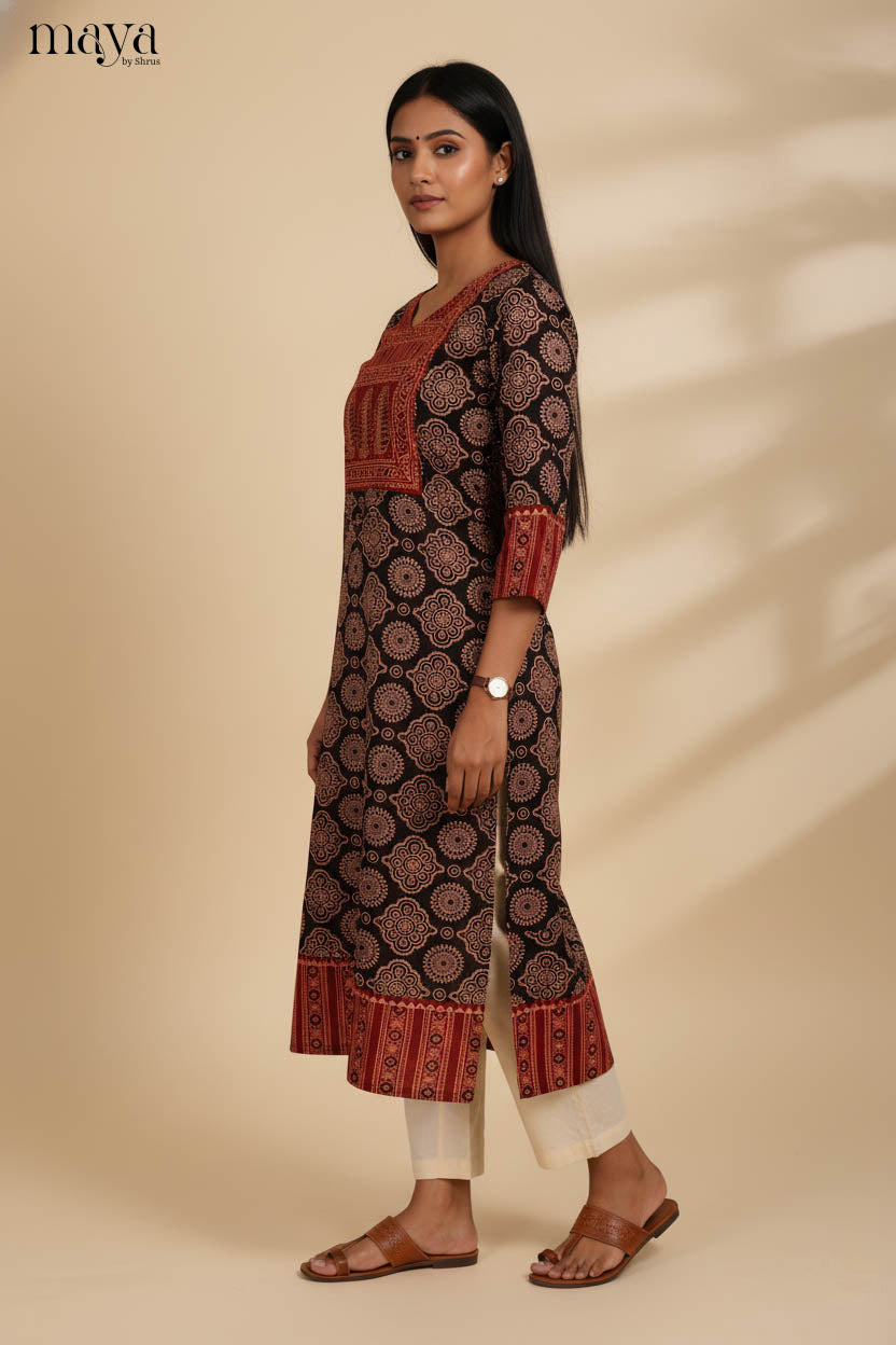 Black & Red-Readymade Kurti