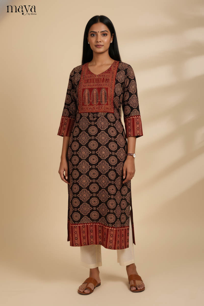 Black & Red-Readymade Kurti