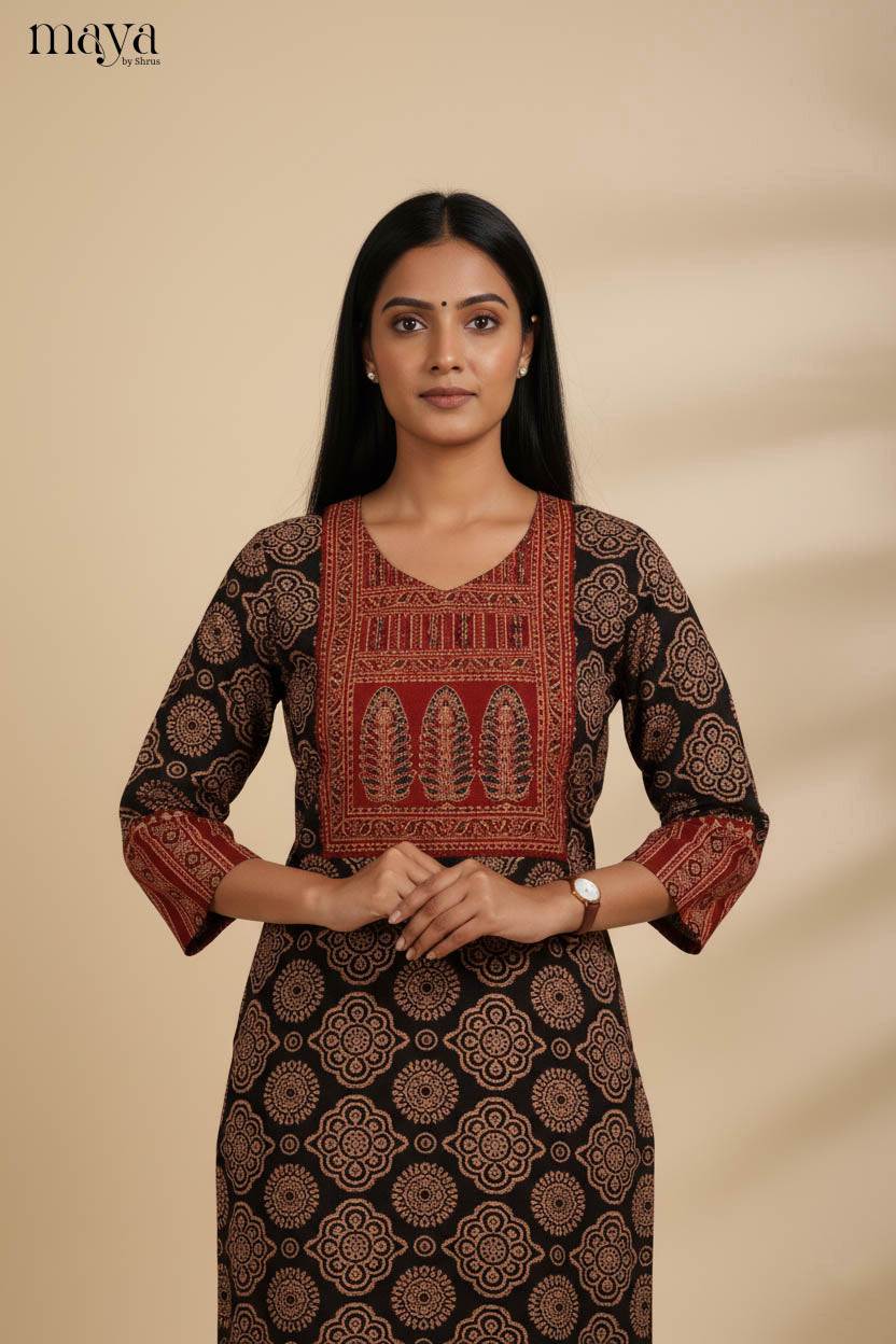 Black & Red-Readymade Kurti