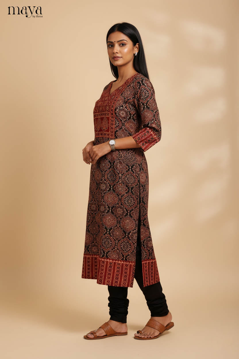 Black & Red-Readymade Kurti