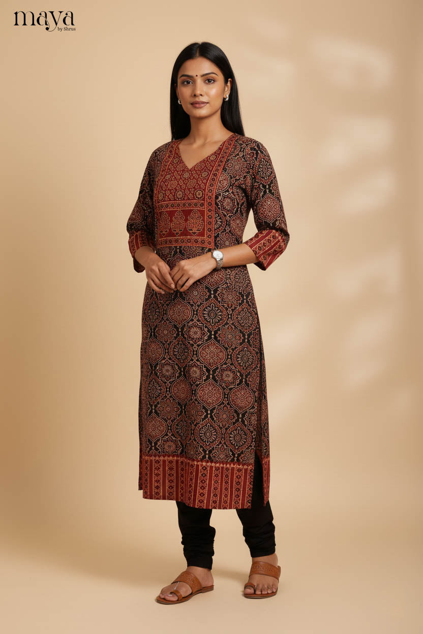 Black & Red-Readymade Kurti