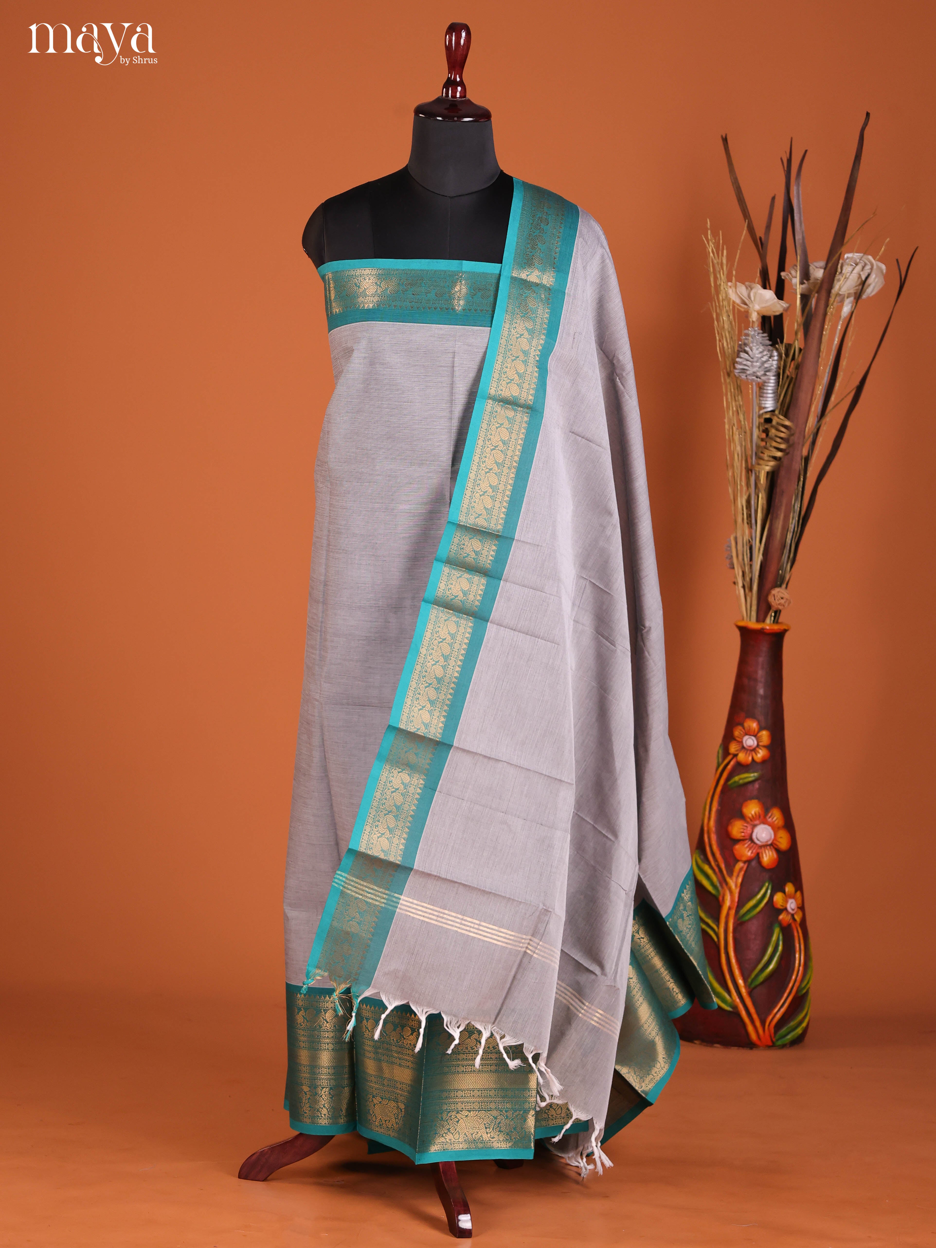 MDJ06083-chettinad top & dupatta combo
