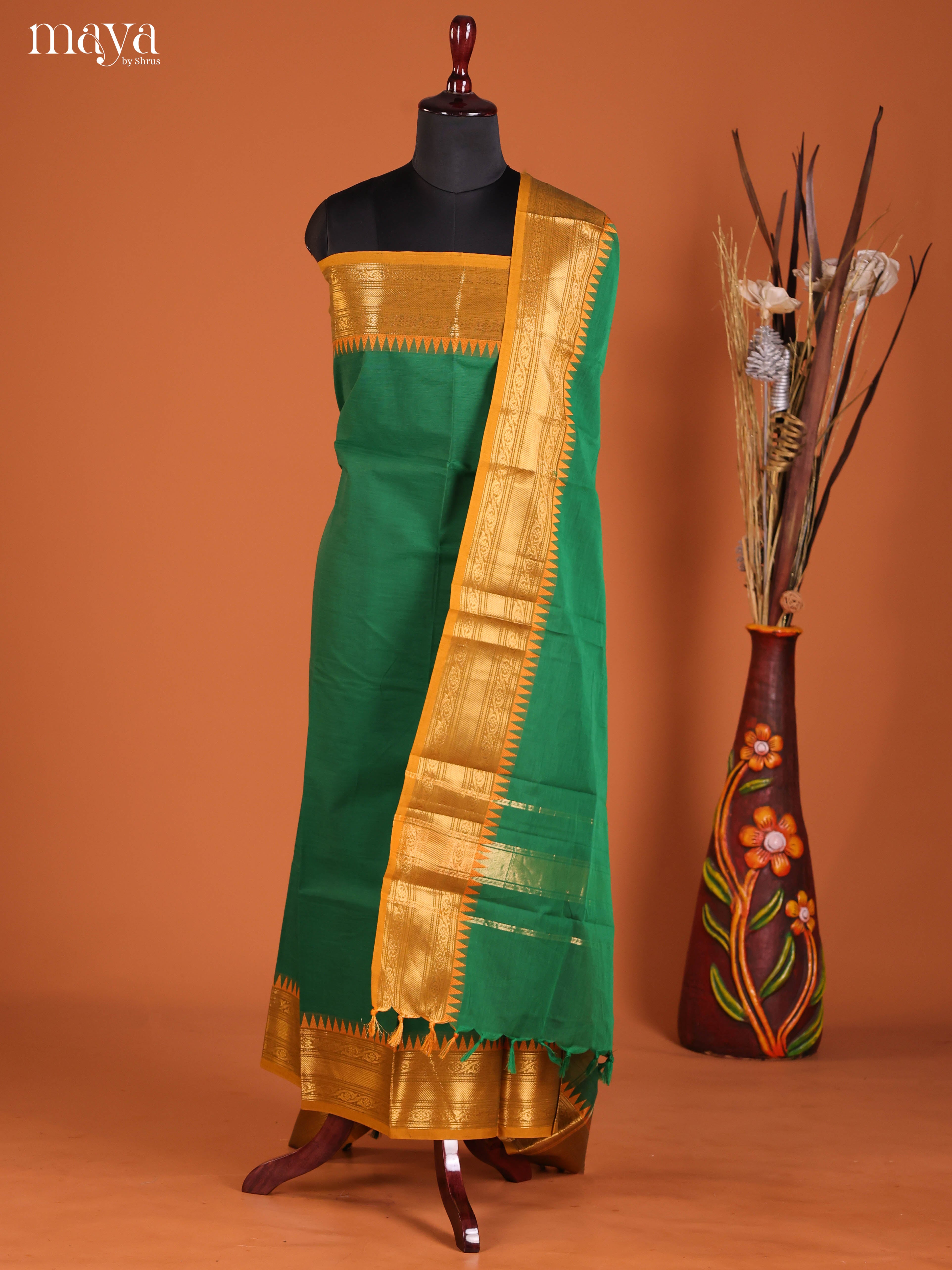 MDJ06086-chettinad top & dupatta combo