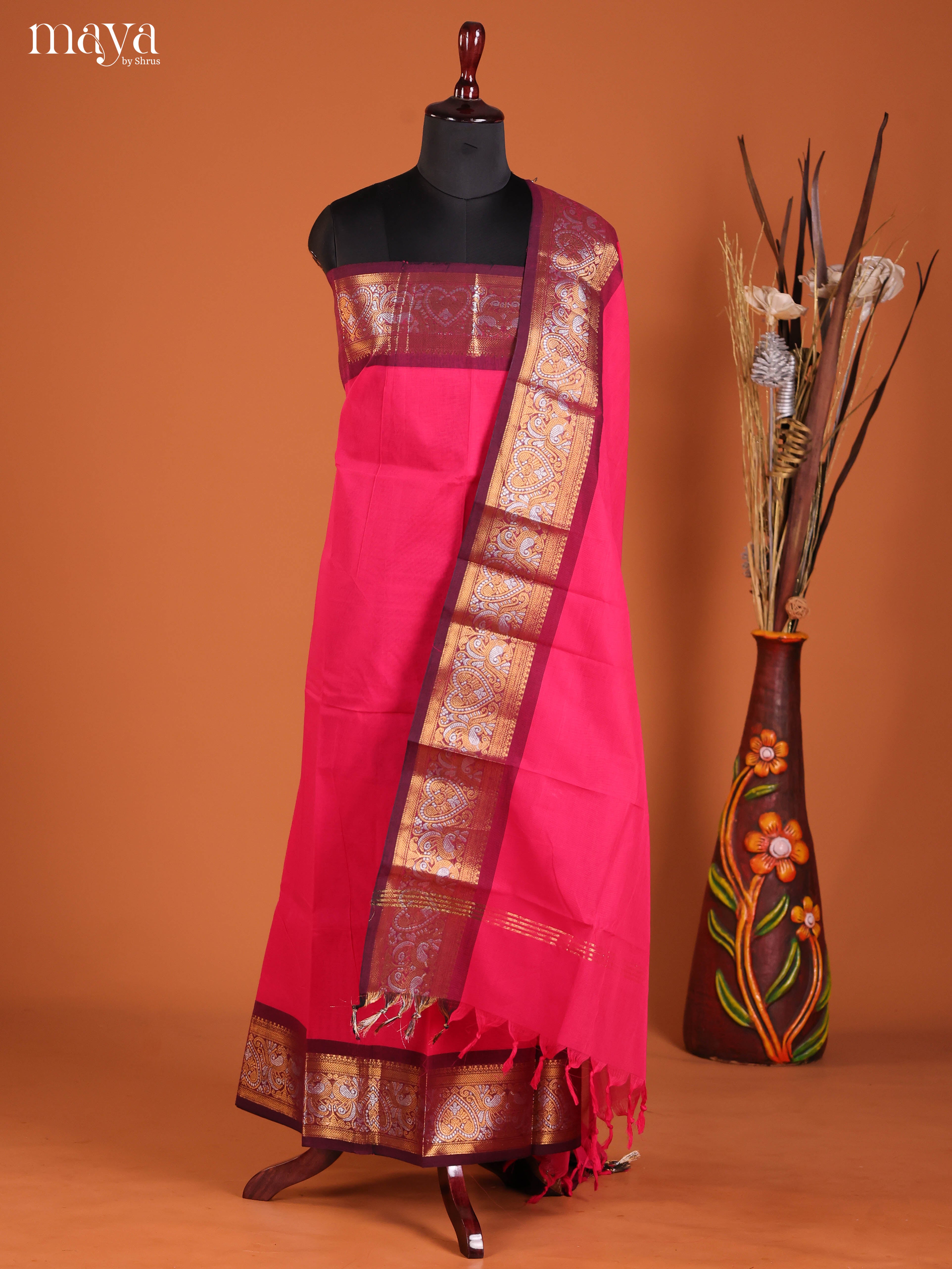 MDJ06089-chettinad top & dupatta combo